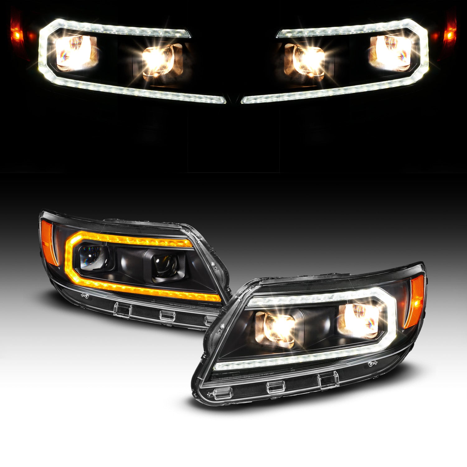 CHEVY COLORADO 15-22 PROJECTOR BLACK SWITCHBACK LIGHT BAR SEQUENTIAL SIGNAL