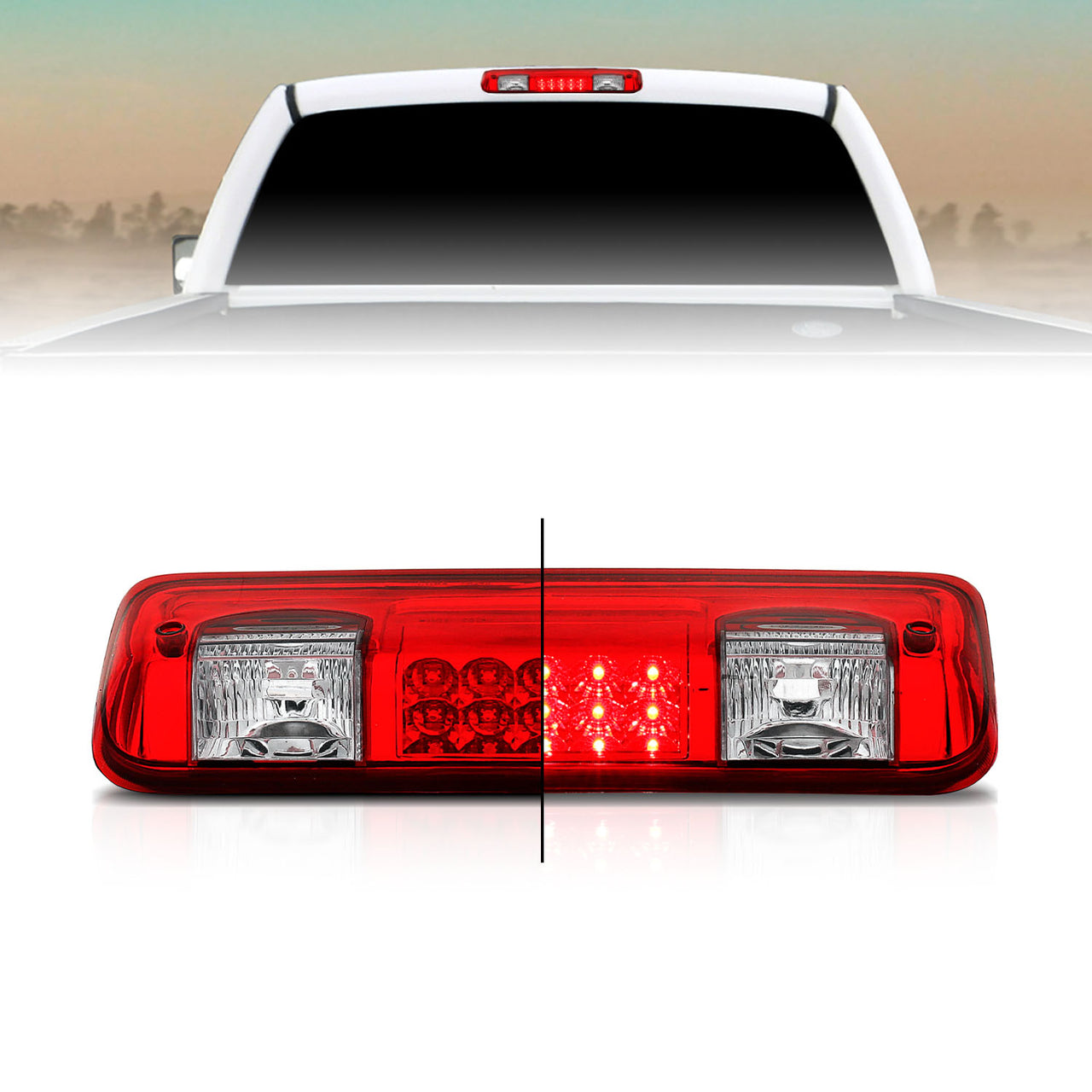 FORD F-150 04-08 LED 3RD BRAKE LIGHT RED/CLEAR