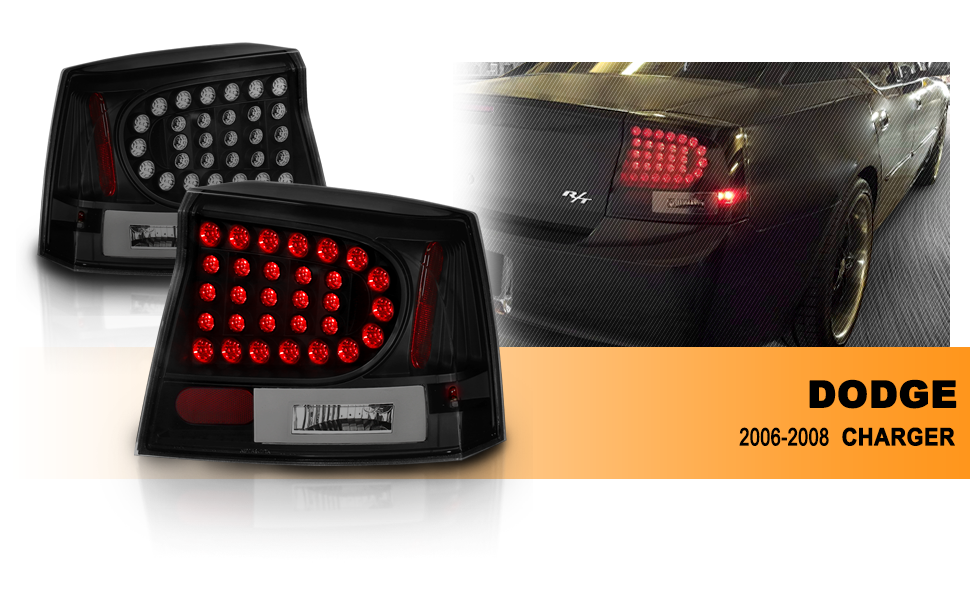 DODGE CHARGER 06-08 LED TAIL LIGHTS DARK SMOKE