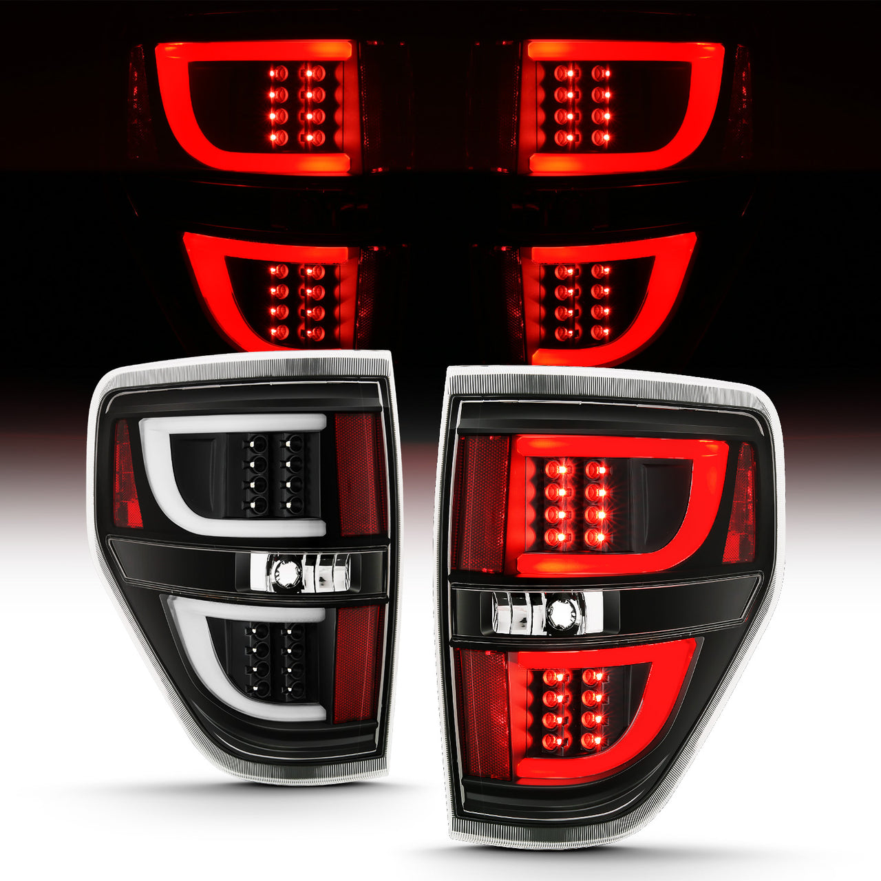 FORD F-150 09-13 LED TAIL LIGHTS G2 BLACK
