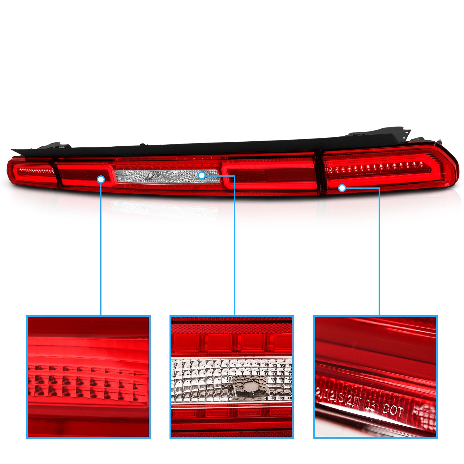DODGE CHALLENGER 08-10 LED TAIL LIGHTS G2 RED/CLEAR 3 PCS