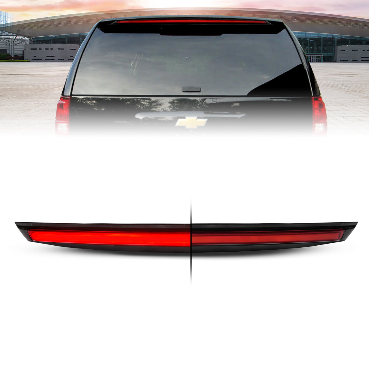 CHEVY SUBURBAN/TAHOE/GMC YUKON/YUKON XL 07-14; YUKON DENALI 09-13 LED 3RD BRAKE LIGHT G4 ALL RED (W/ SPOILER)