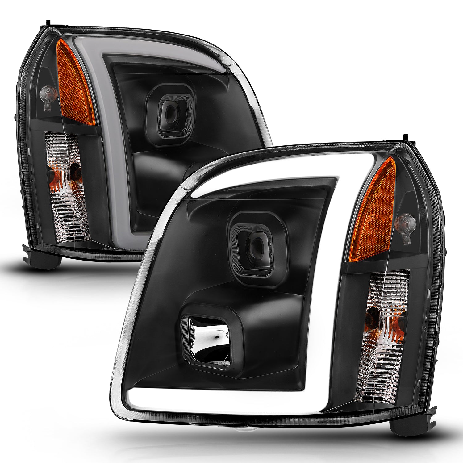 GMC YUKON/YUKON XL/DENALI/XL DENAL 07-10 PRO HEADLIGHTS LIGHT BAR STYLE BLACK AMBER