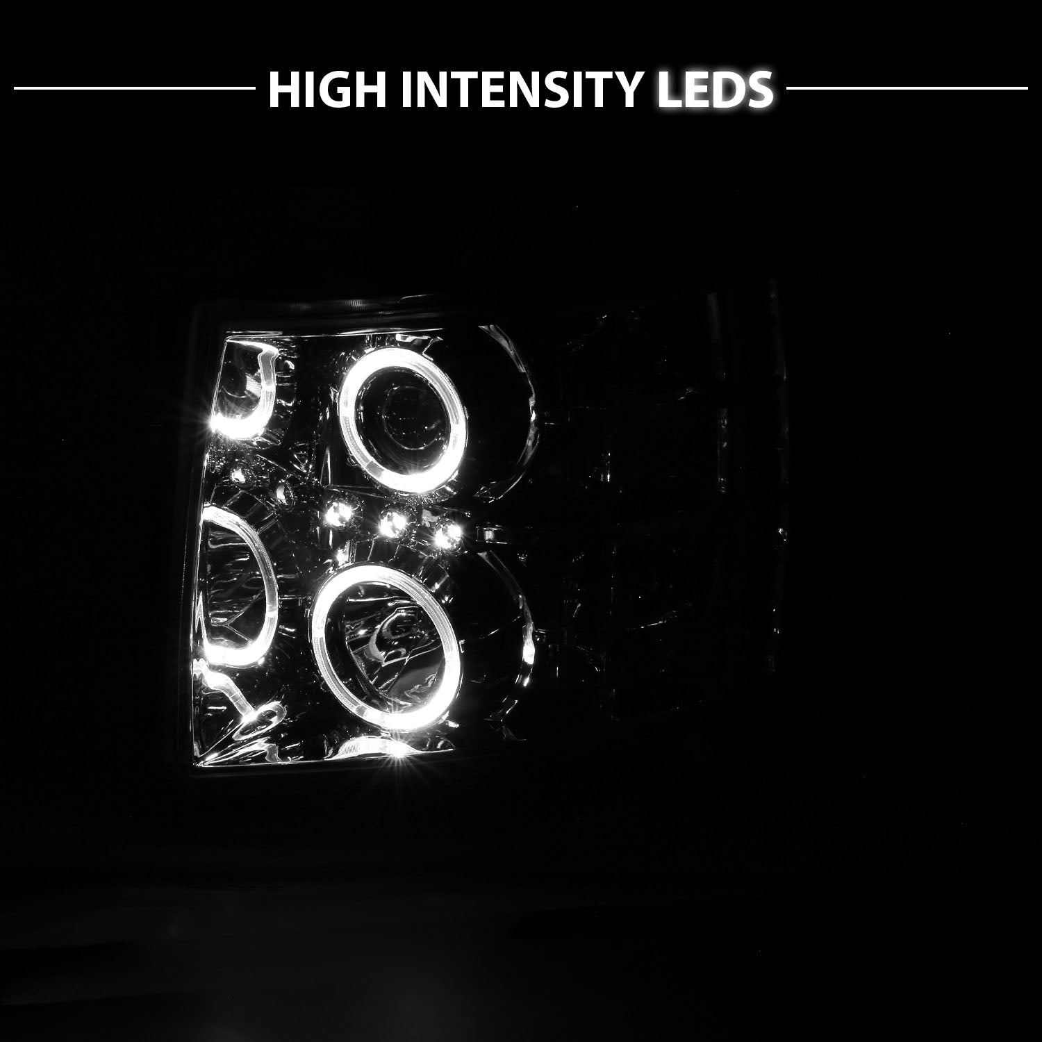 CHEVY SILVERADO 07-13 PROJECTOR HEADLIGHTS CHROME CLEAR
