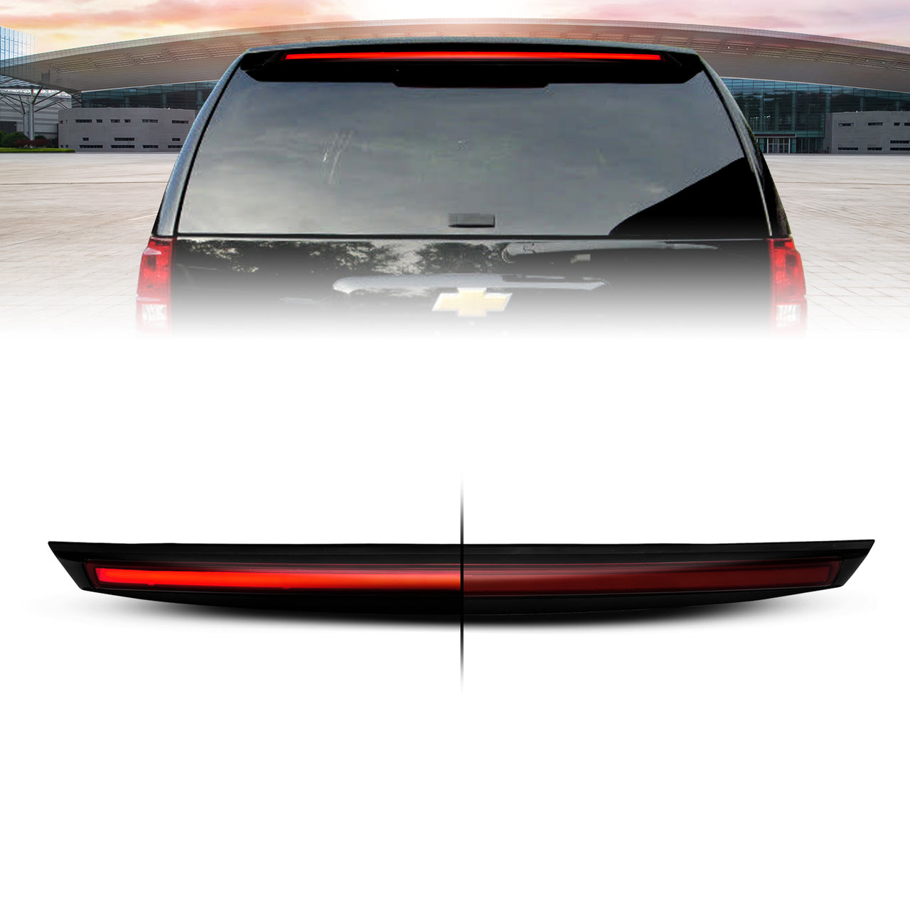 CHEVY SUBURBAN/TAHOE/GMC YUKON/YUKON XL 07-14; YUKON DENALI 09-13 LED 3RD BRAKE LIGHT G4 ALL SMOKE (W/ SPOILER)