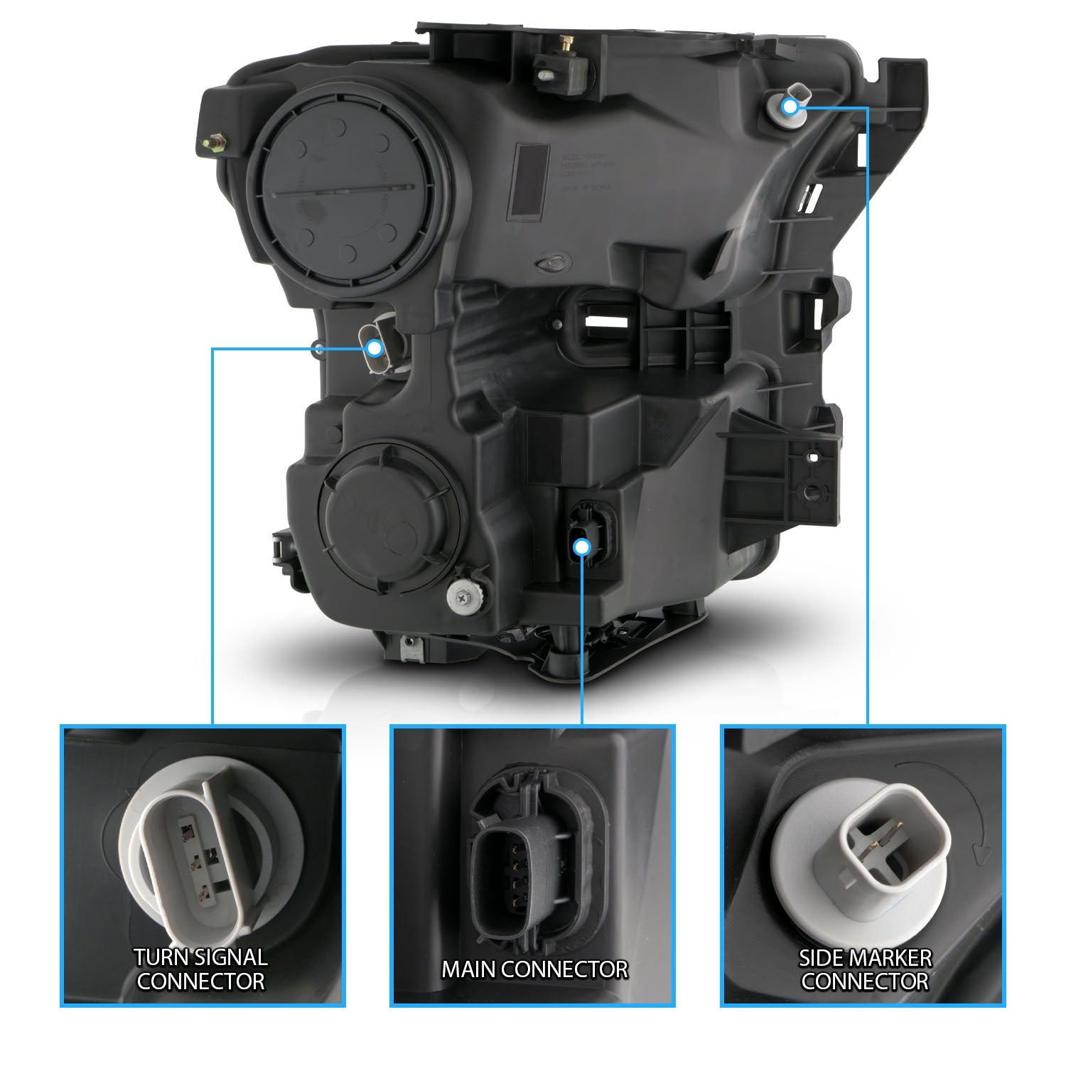 FORD F-150 15-17 HEADLIGHTS BLACK HOUSING (OE STYLE)