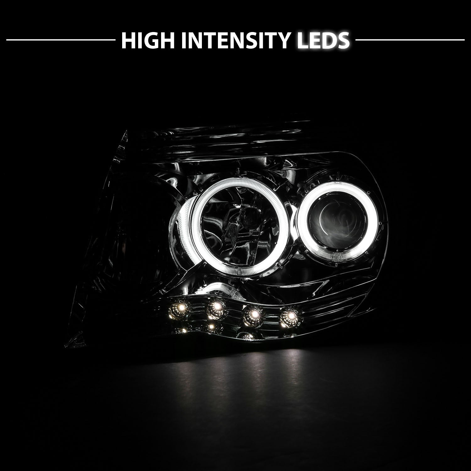 TOYOTA TACOMA 05-11 PROJECTOR HEADLIGHTS  W/O CCFL BAR  CHROME AMBER (RX HALO)