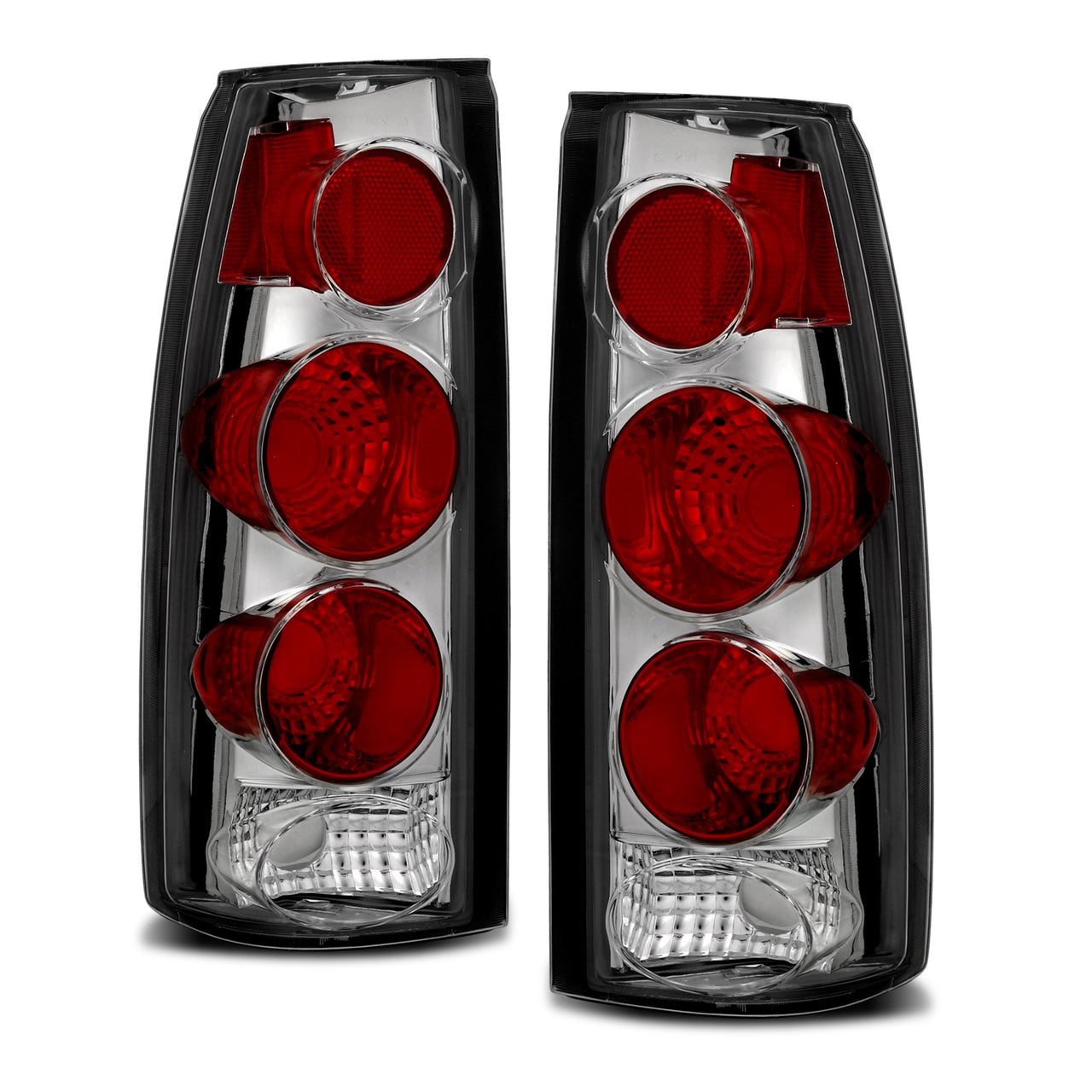 Chevy/GMC C/K 1500/2500/3500 88-99, SUBURBAN/YUKON 92-00, TAHOE 94-00, BLAZER 92-94, CADILLAC ESCALADE 99-00 TAIL LIGHTS 3D STYLE CHROME