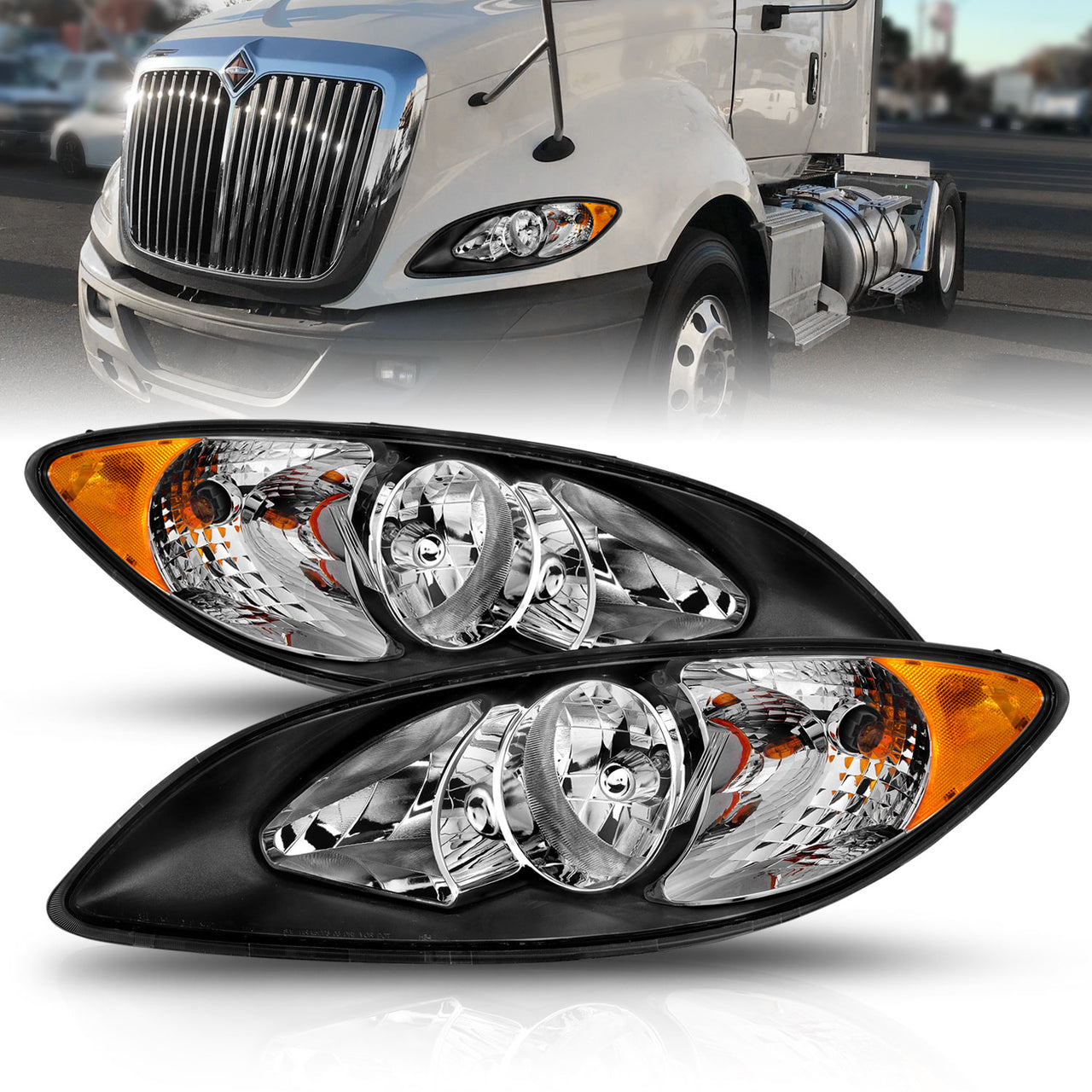 INTERNATIONAL PROSTAR 08-16  H.L BLACK AMBER (OE STYLE)