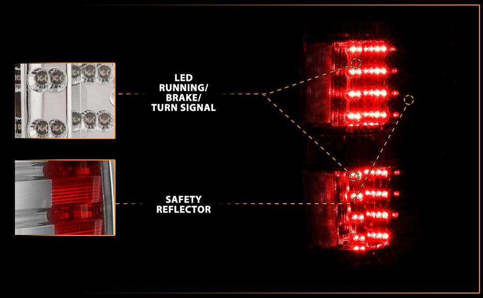 FORD F-150 09-13 LED TAIL LIGHTS ALL CHROME