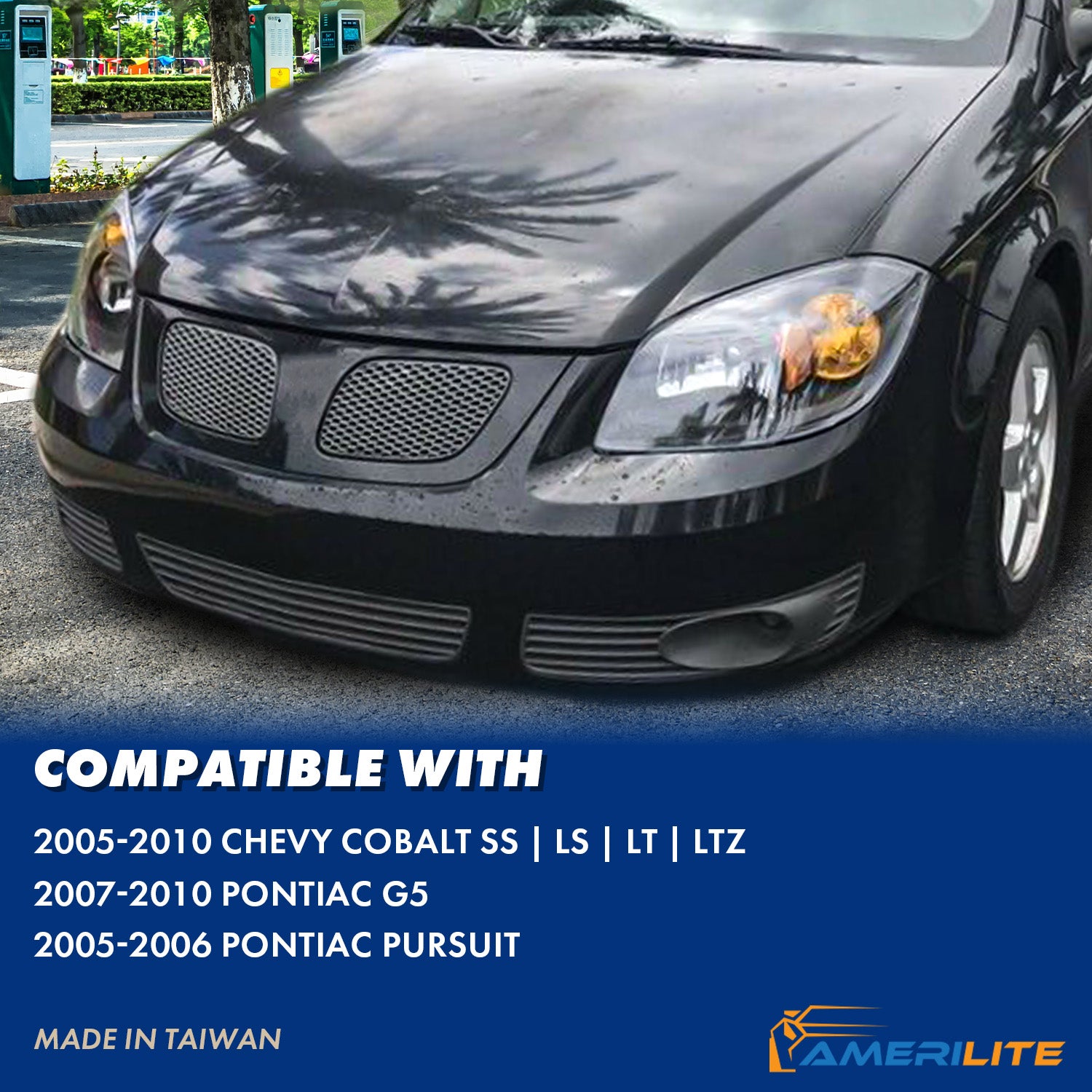 CHEVY COBALT 05-10 HEADLIGHTS 2/4DR BLACK (BASE, LS, LT, LTZ MODEL)