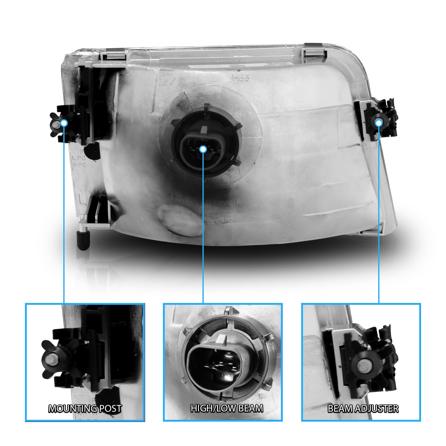 FORD RANGER 93-97 HEADLIGHTS CLEAR