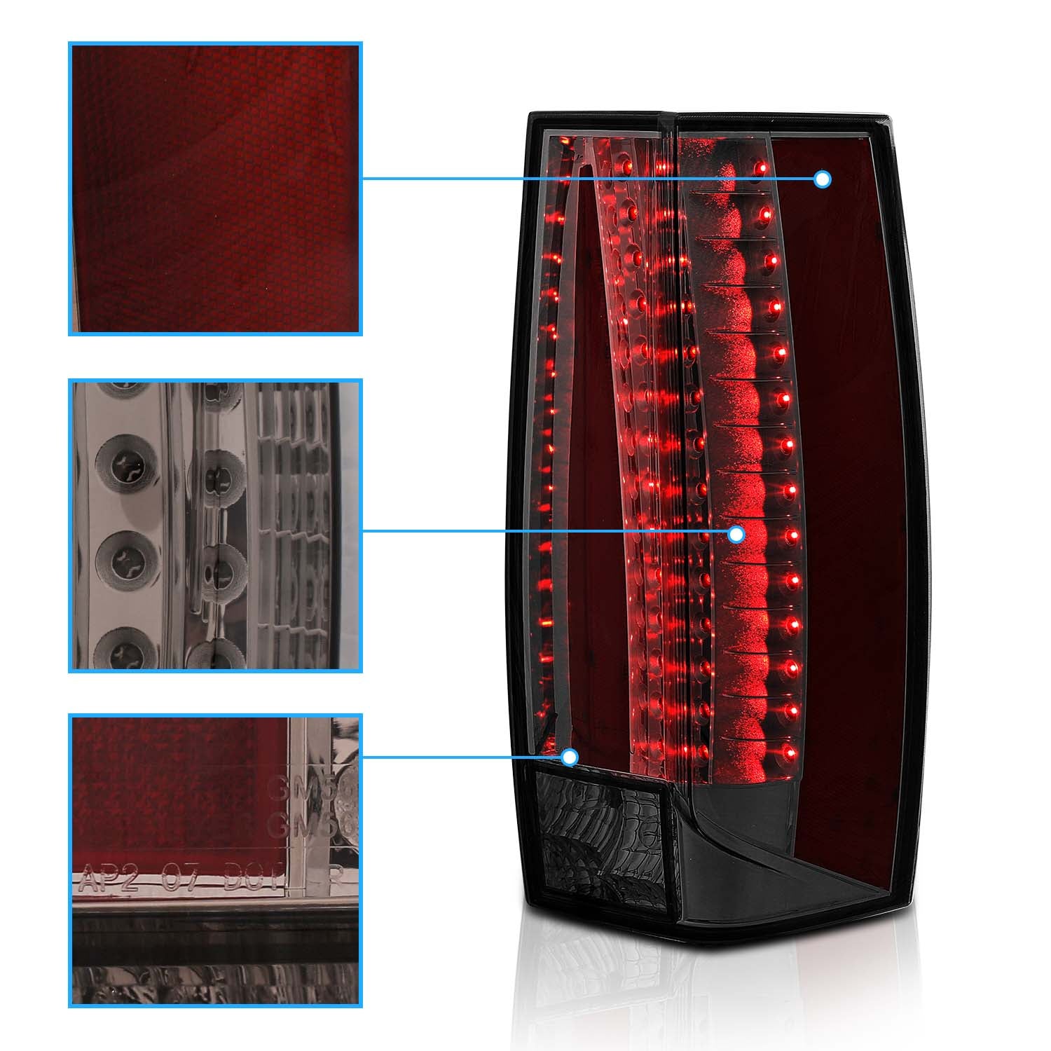 CHEVY TAHOE/SUBURBAN/YUKON/YUKON XL 07-10 LED G5 TAIL LIGHTS SMOKE (ESCALADE LOOK)
