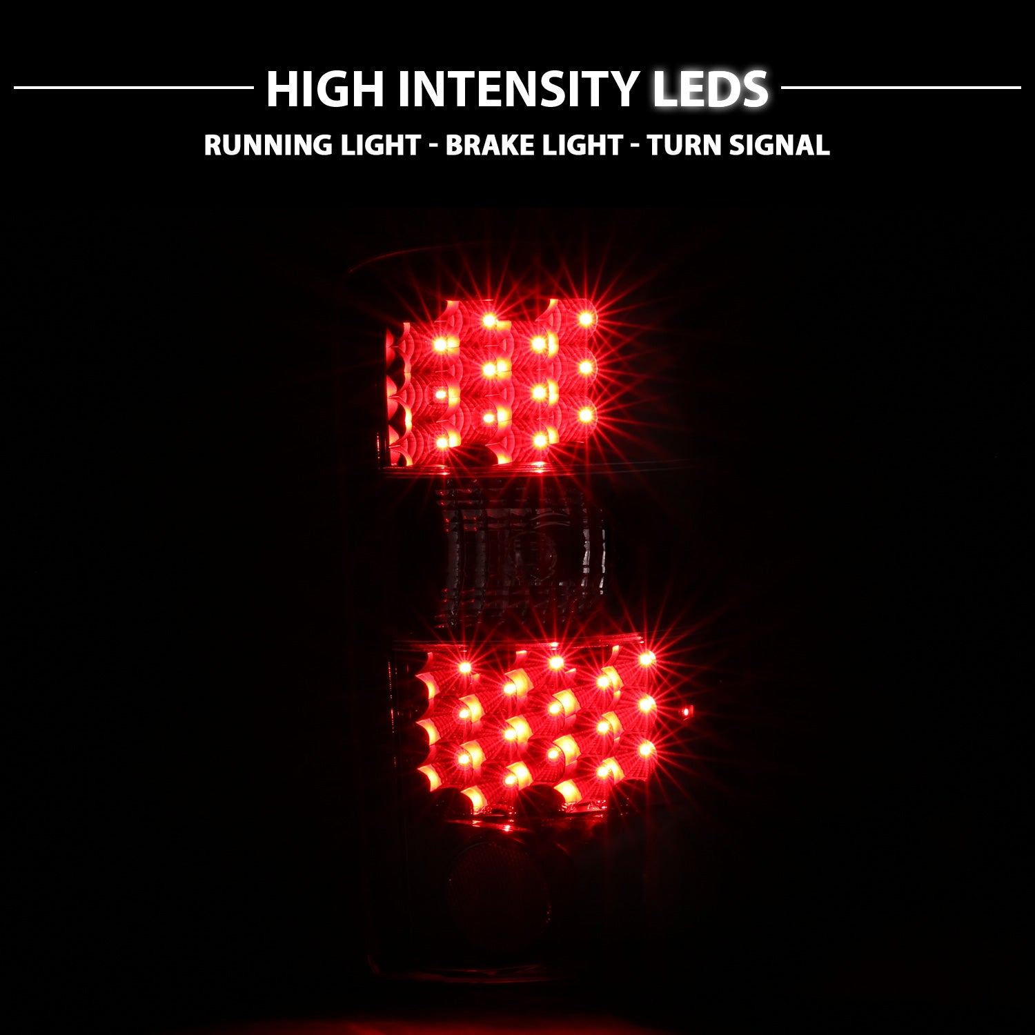 CHEVY TAHOE/SUBURBAN/GMC DENALI 00-06 LED TAIL LIGHTS  CLEAR LENS BLACK HOUSING BLACK LED REFLECTOR