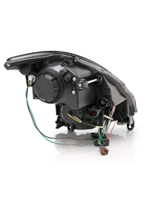 INFINITI G35 03-07 2DR HEADLIGHTS BLACK PROJECTOR CLEAR HALO (OEM HID COMPATIBLE) (RX HALO)