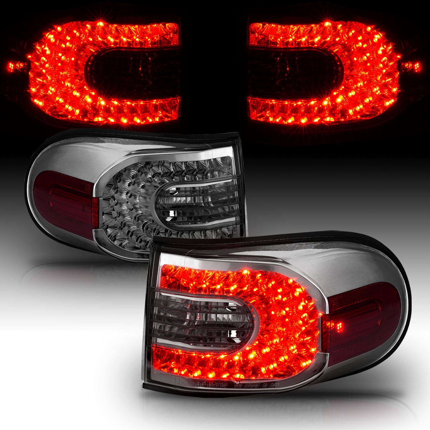 TOYOTA FJ CRUISER 07-14 LED TAIL LIGHTS SMOKE