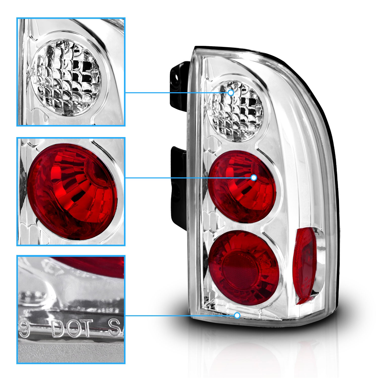 SUZUKI GRAND VITARA/XL-7 99-04 TAIL LIGHTS CHROME