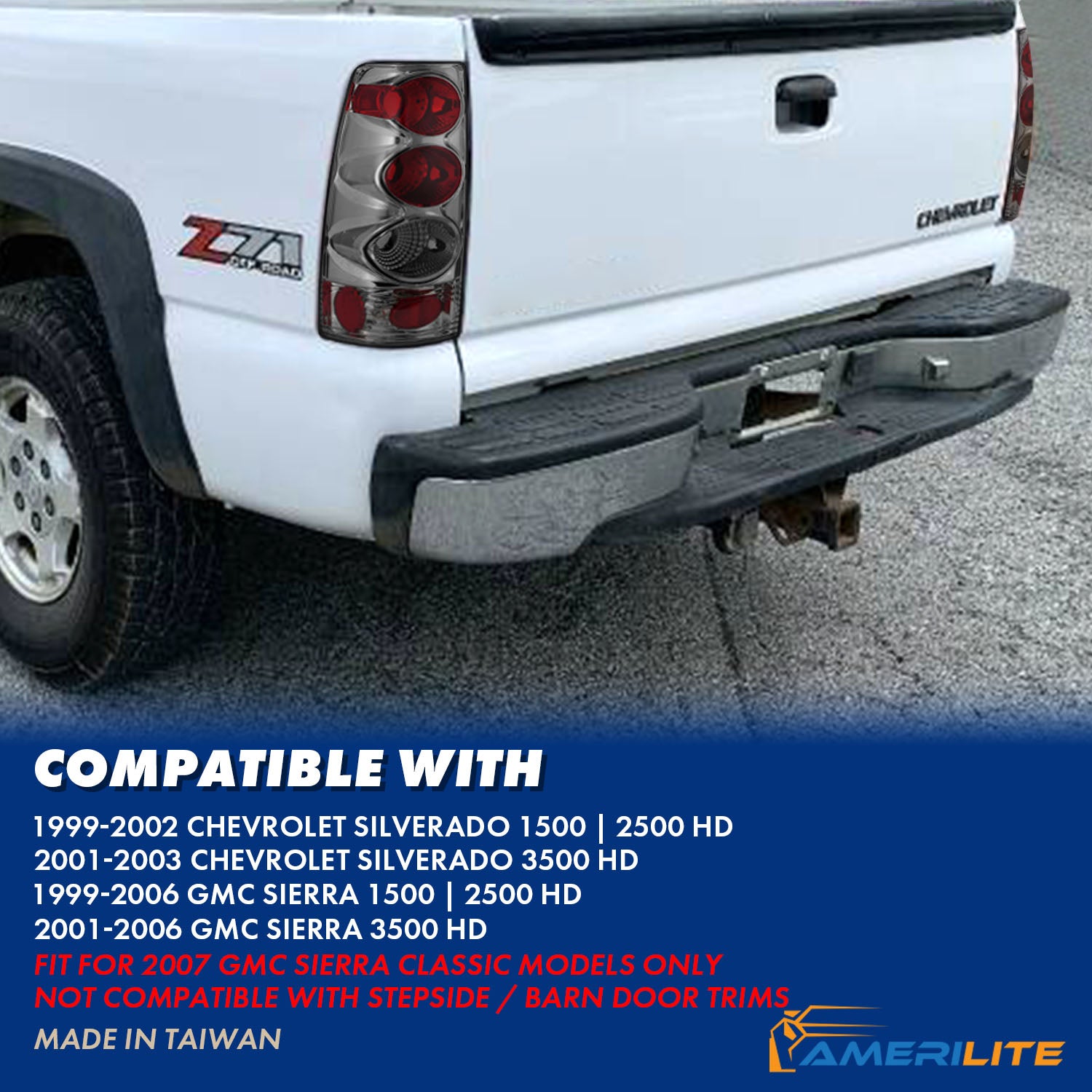 CHEVY SILVERADO 99-02 TAIL LIGHTS SMOKE