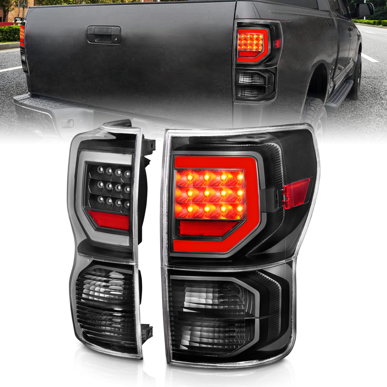 TOYOTA TUNDRA 07-11 FULL LED T.L BLACK HOUSING CLEAR LENS G2 (W/ C LIGHT BARS)