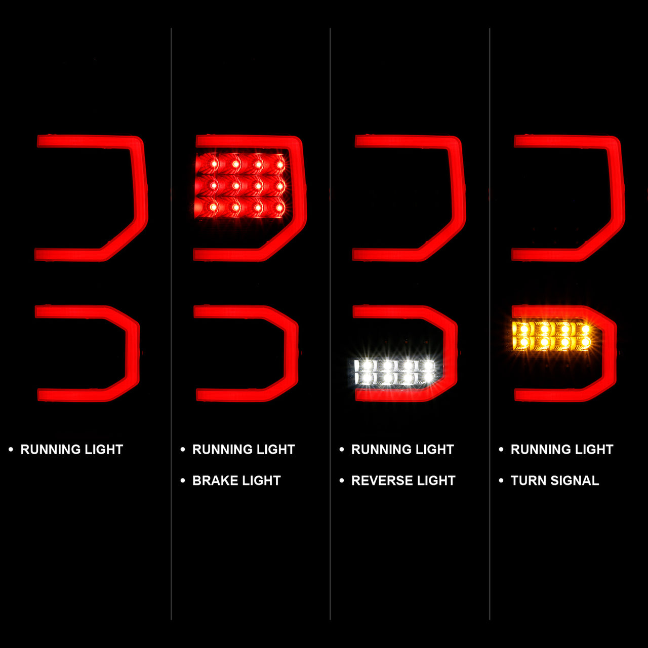 TOYOTA TUNDRA 07-11 FULL LED T.L BLACK HOUSING SMOKE LENS W/ DOUBLE C LIGHT BARS