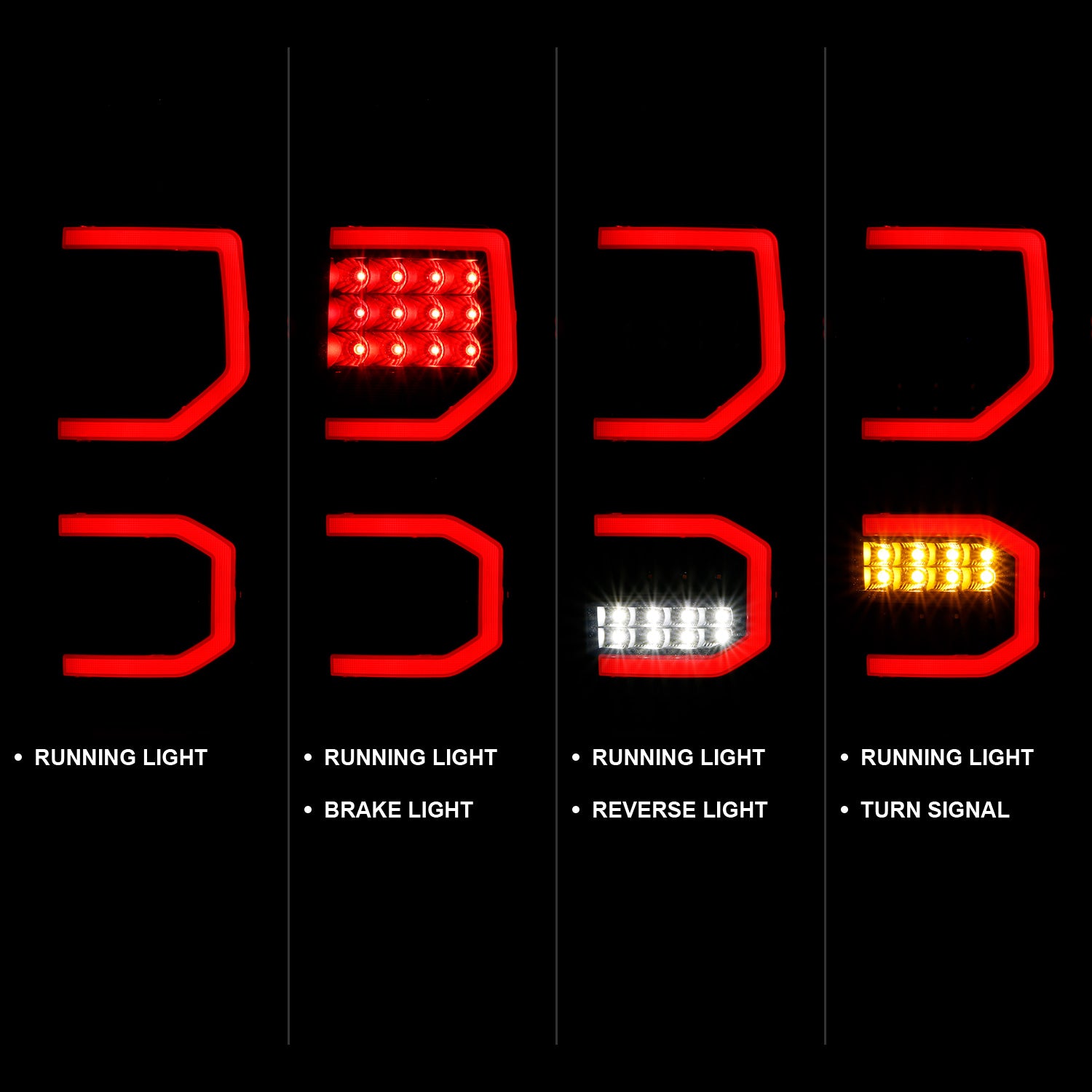TOYOTA TUNDRA 07-11 FULL LED T.L BLACK HOUSING SMOKE LENS W/ DOUBLE C LIGHT BARS