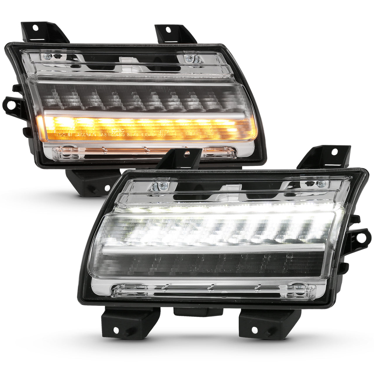 JEEP WRANGLER 18-21 SAHARA, RUBICON, MOAB/ GLADIATOR 20 RUBICON, OVERLAND LED PARKING SIDE MARKERS CHROME (SEQUENTIAL SIGNAL) (FOR LOW CONFIGURED, HALOGEN TYPE)