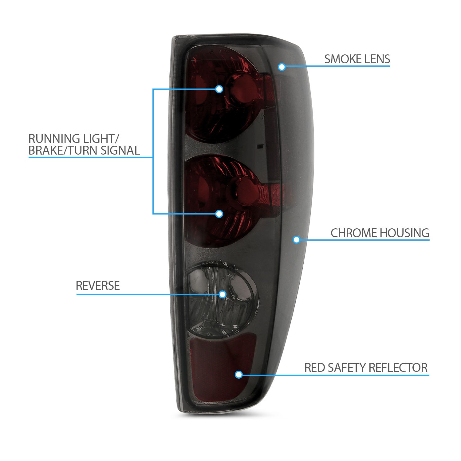 CHEVY COLORADO/GMC CANYON 04-12 TAIL LIGHTS RED/SMOKE