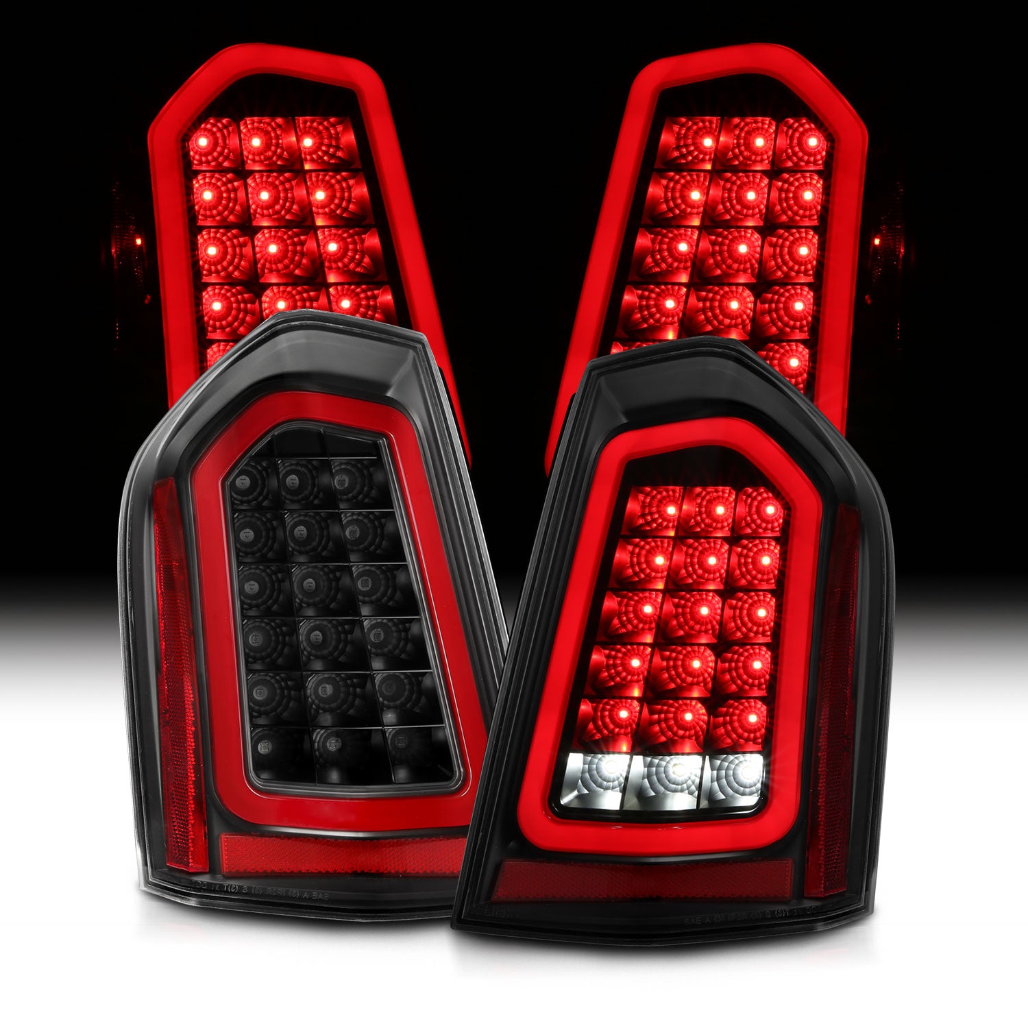 CHRYSLER 300 11-14 LED TAIL LIGHTS BLACK (SEQUENTIAL SIGNAL)