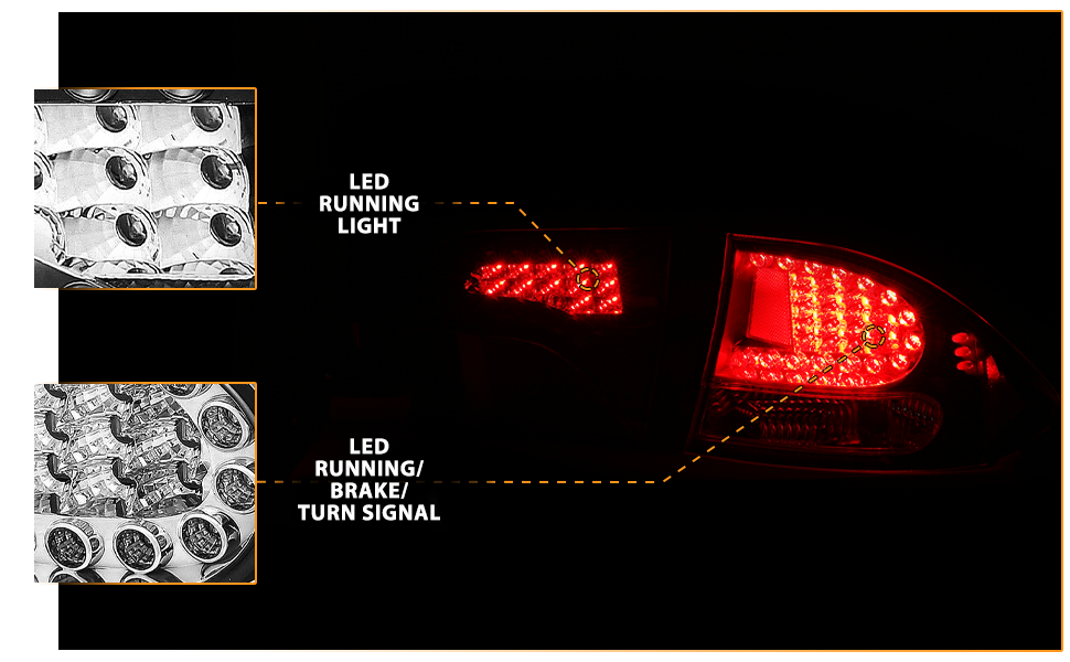 HONDA CIVIC 06-08 4DR LED TAIL LIGHTS BLACK (4 PCS)
