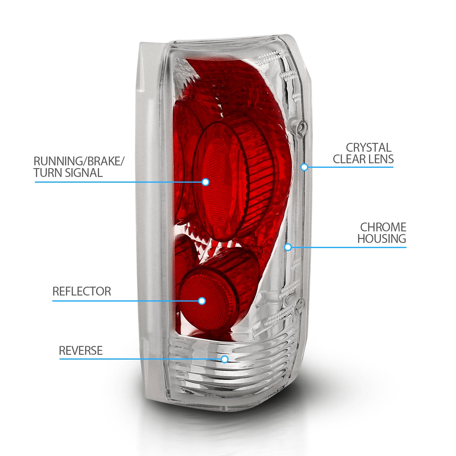 FORD F150 89-96/BRONCO 87-96 TAIL LIGHTS CHROME