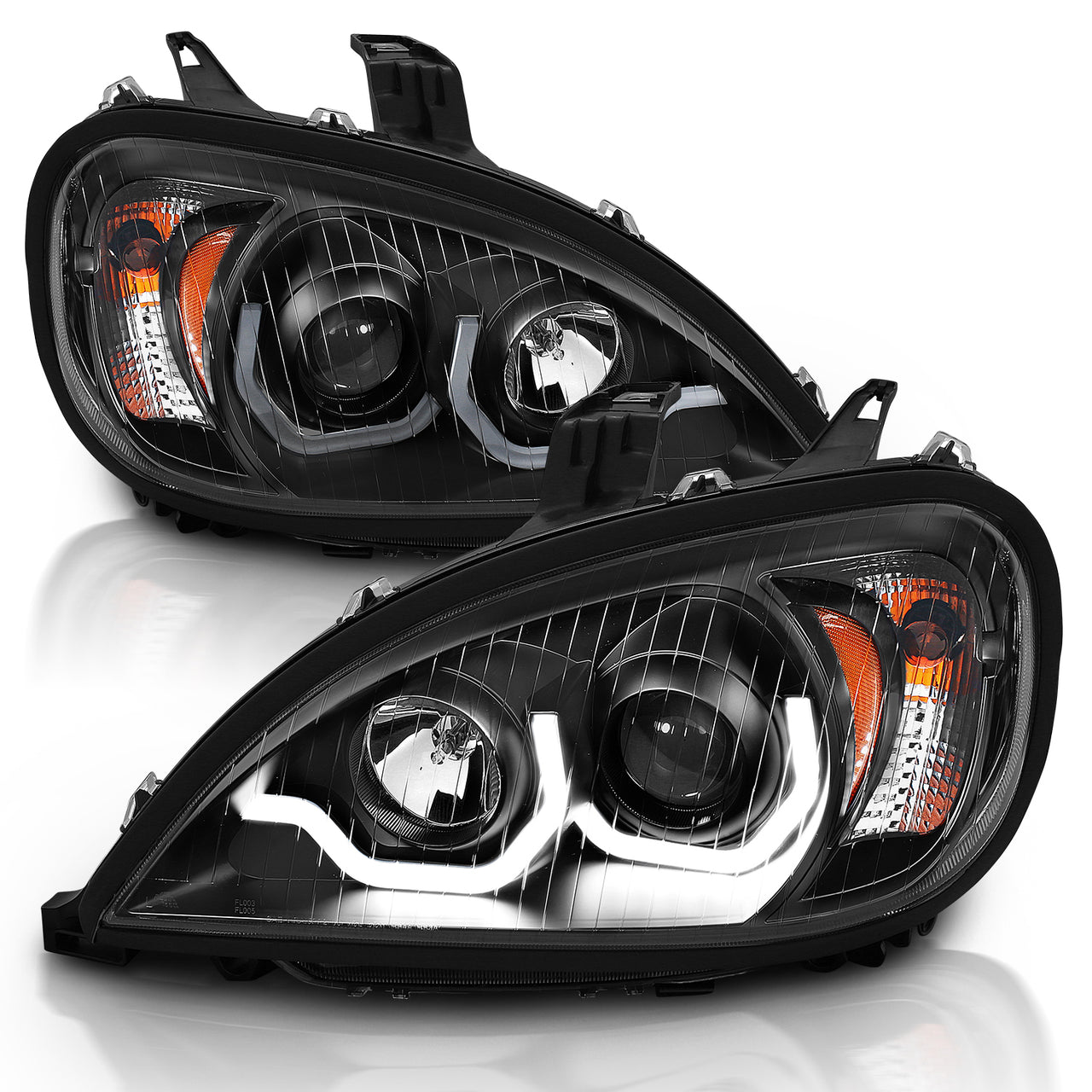 FREIGHTLINER COLUMBIA 04-15 PROJECTOR PLANK STYLE H.L BLACK AMBER REFLECTOR