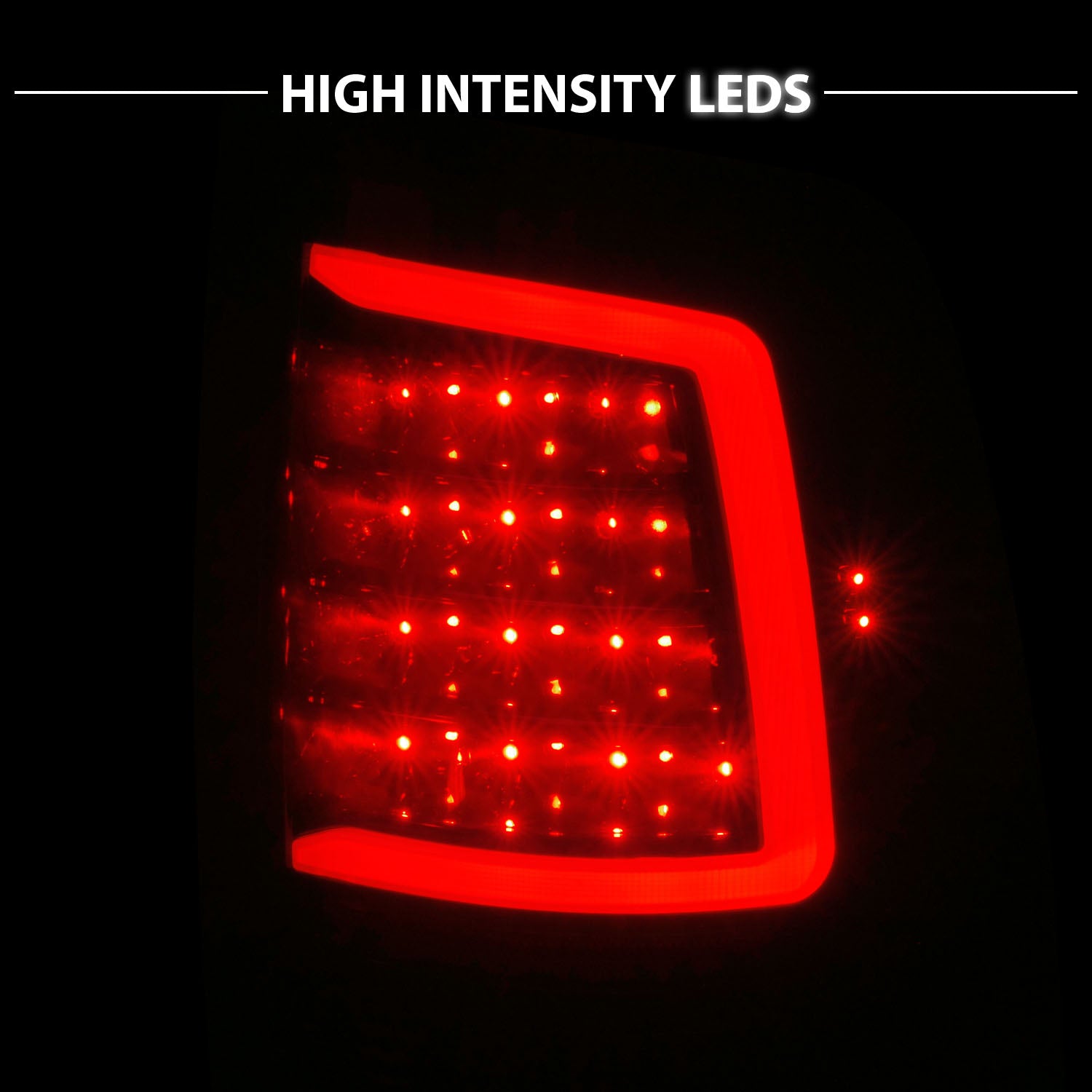 DODGE RAM 1500 09-20 LED TAIL LIGHTS BLACK HOUSING CLEAR LENS (W/ SEQUENTIAL ) (HALOGEN MODEL)