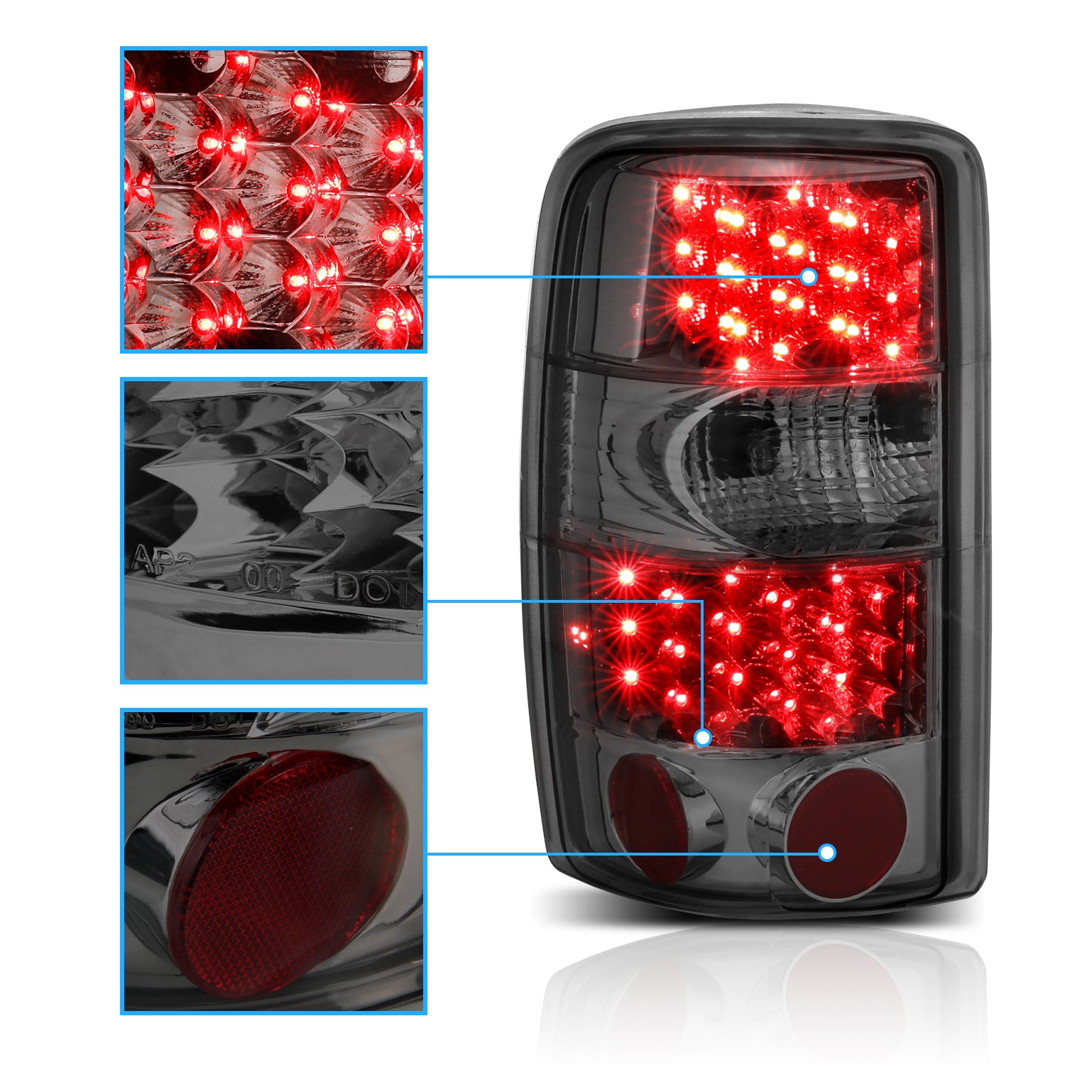 CHEVY TAHOE/SUBURBAN/GMC DENALI 00-06 LED TAIL LIGHTS SMOKE