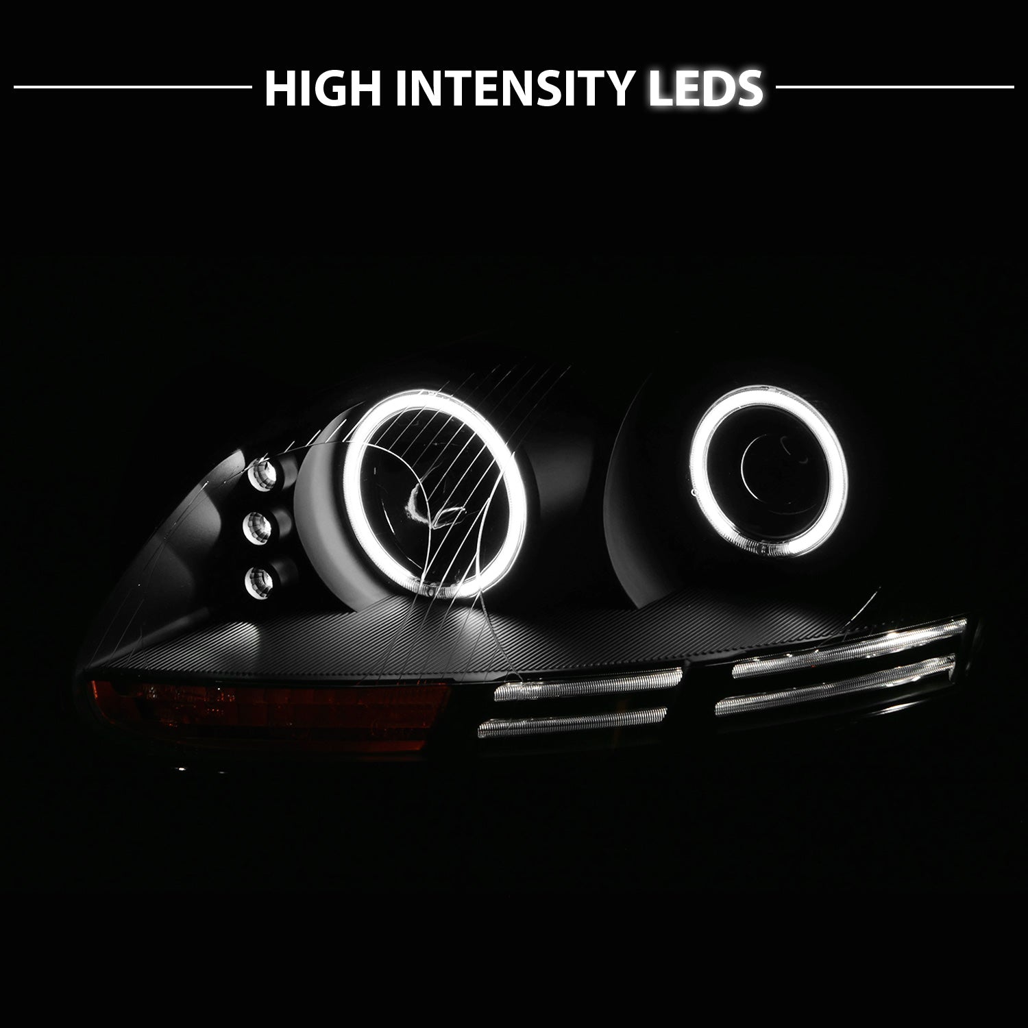 VOLKSWAGEN RABBIT (GOLF) 06-09/JETTA GEN5 05-09/WAGON 09  HEADLIGHTS HALO BLACK CLEAR (CCFL)