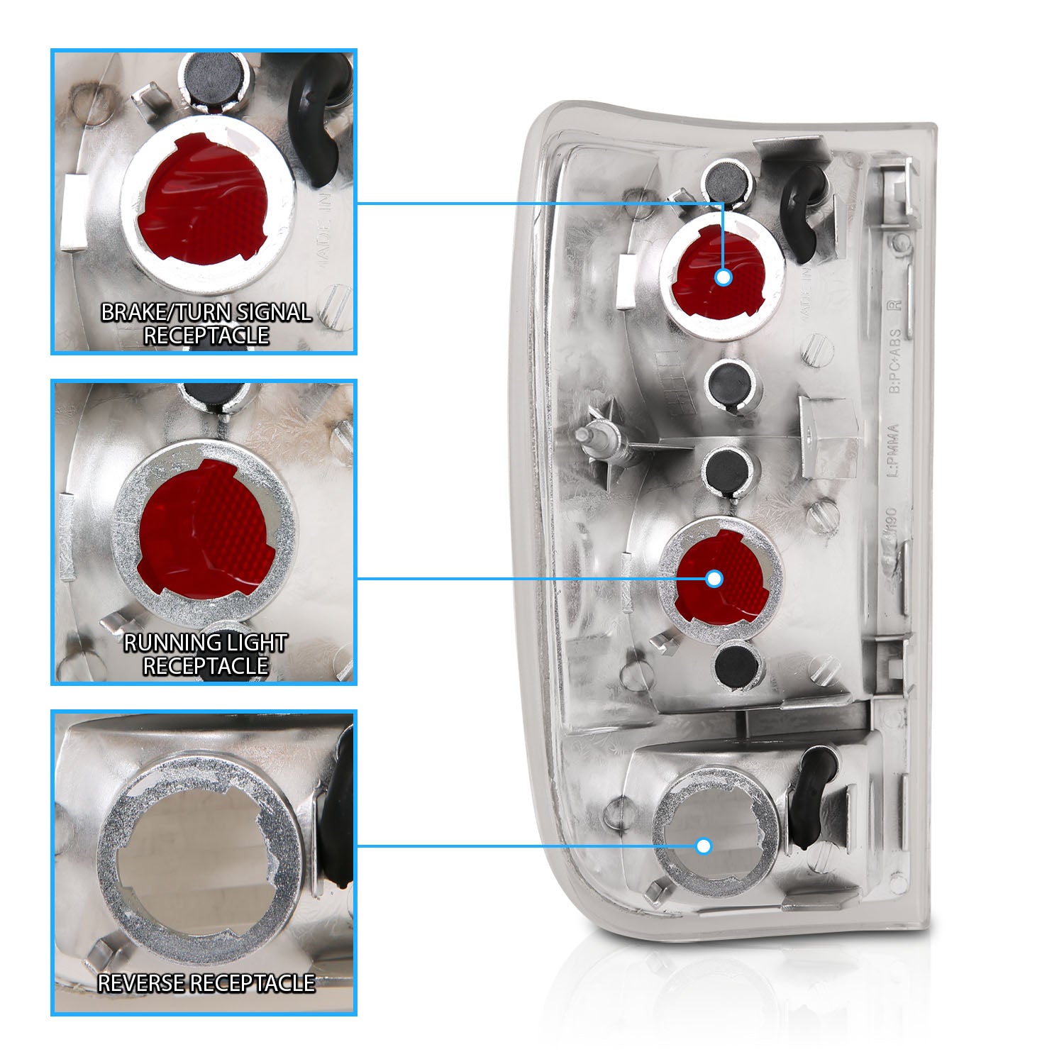 CHEVY BLAZER 95-00 TAIL LIGHTS CHROME