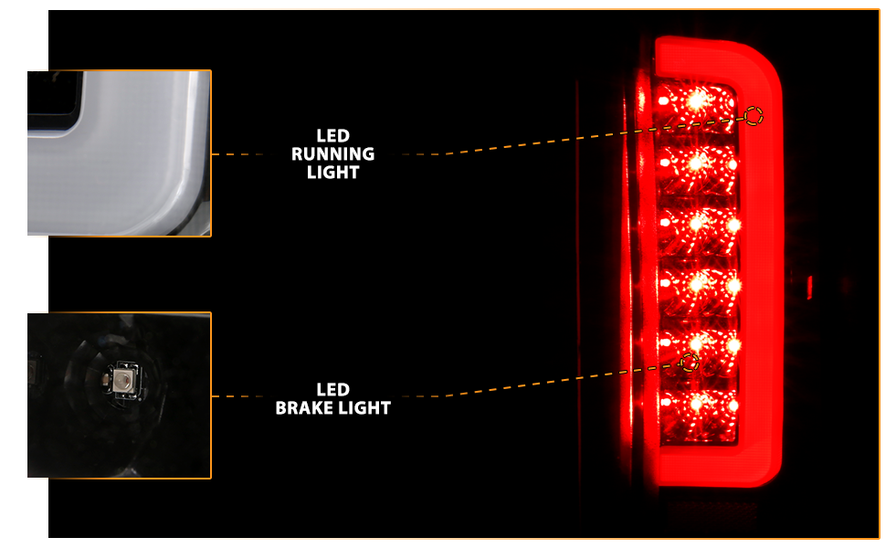 FORD F150 89-97/BRONCO 87-96 TAIL LIGHTS BLACK HOUSING CLEAR LENS W/C BAR