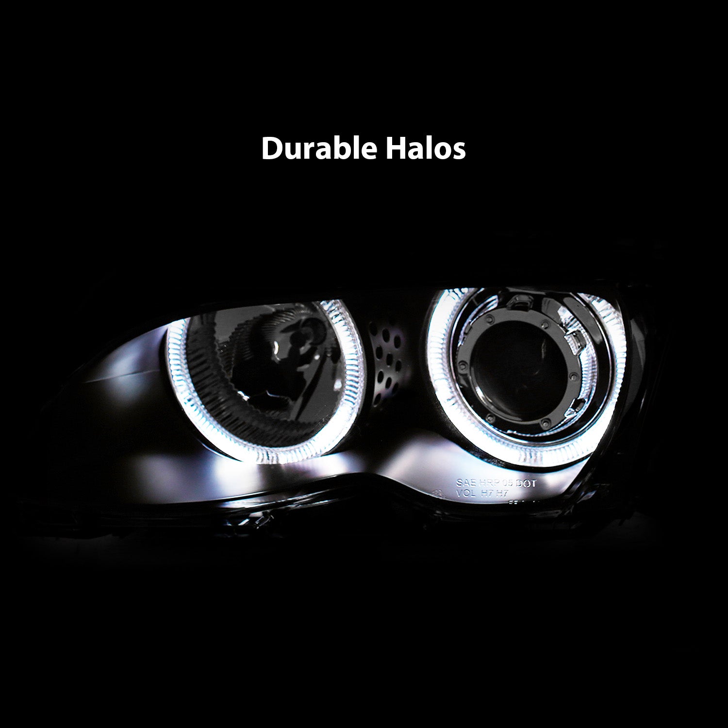 BMW 3 SERIES E46 02-05 4DR PROJECTOR HEADLIGHTS HALO BLACK CLEAR