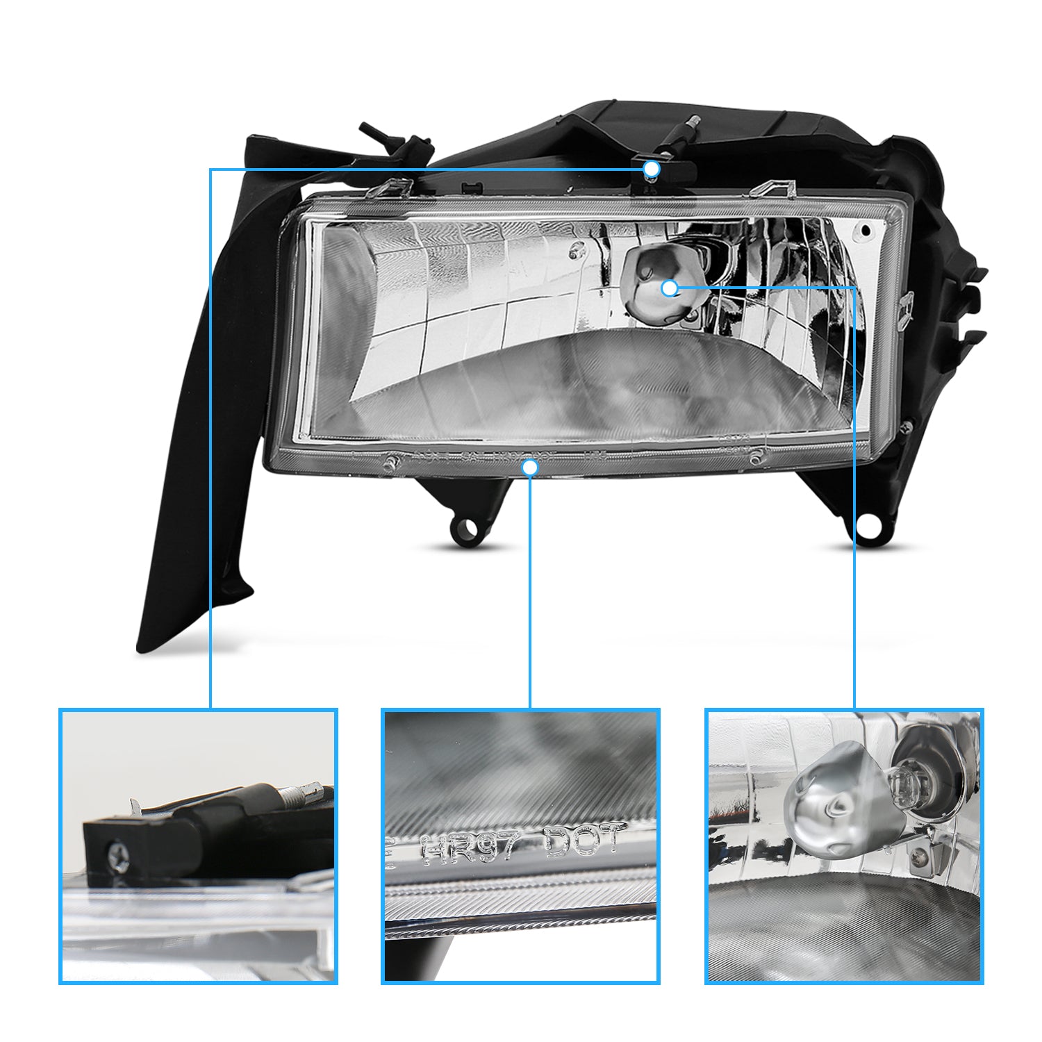 DODGE DAKOTA/DURANGO 97-04/98-03 CRYSTAL HEADLIGHTS CHROME