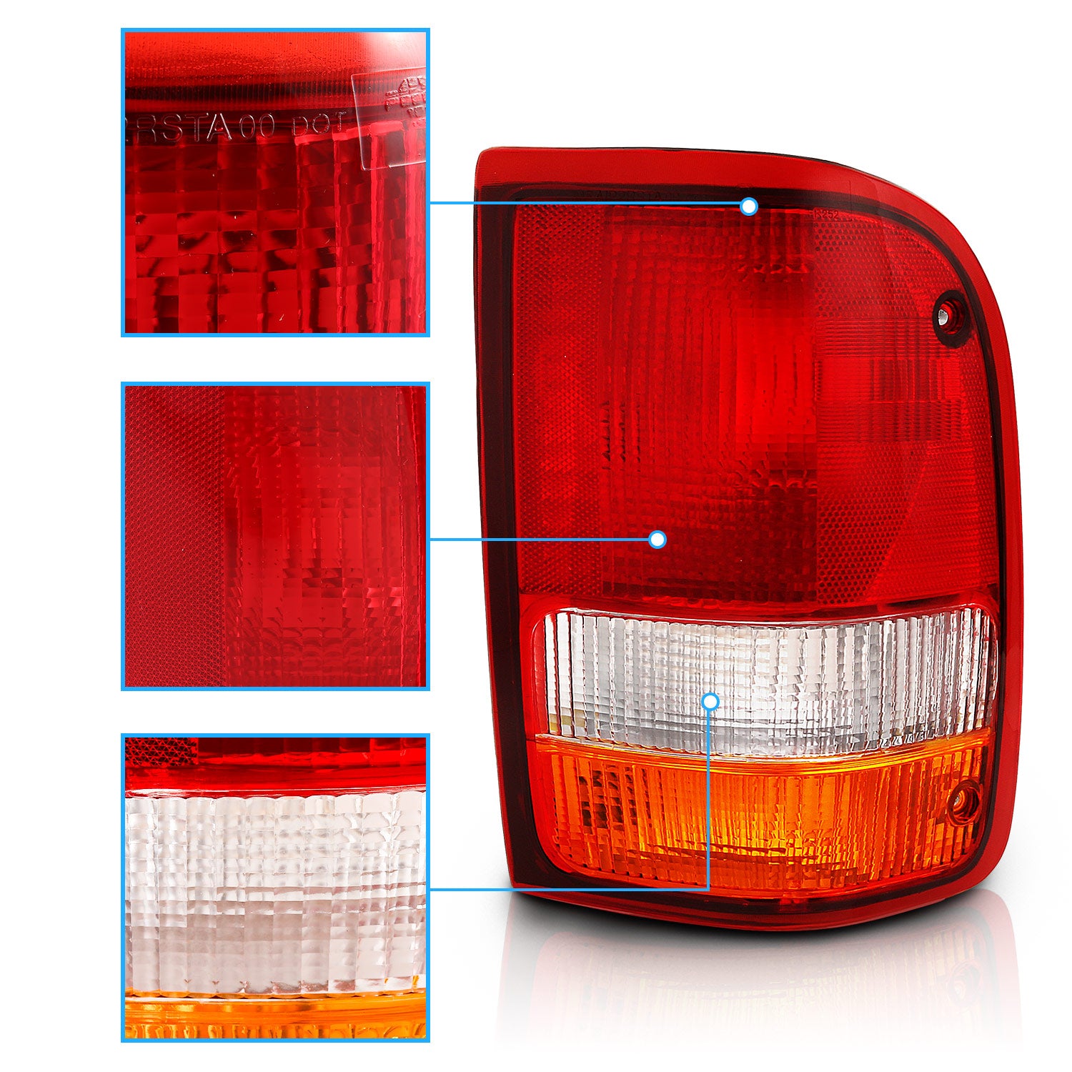 FORD RANGER 93-97 TAIL LIGHTS RED/CEAR (OE REPLACEMENT)