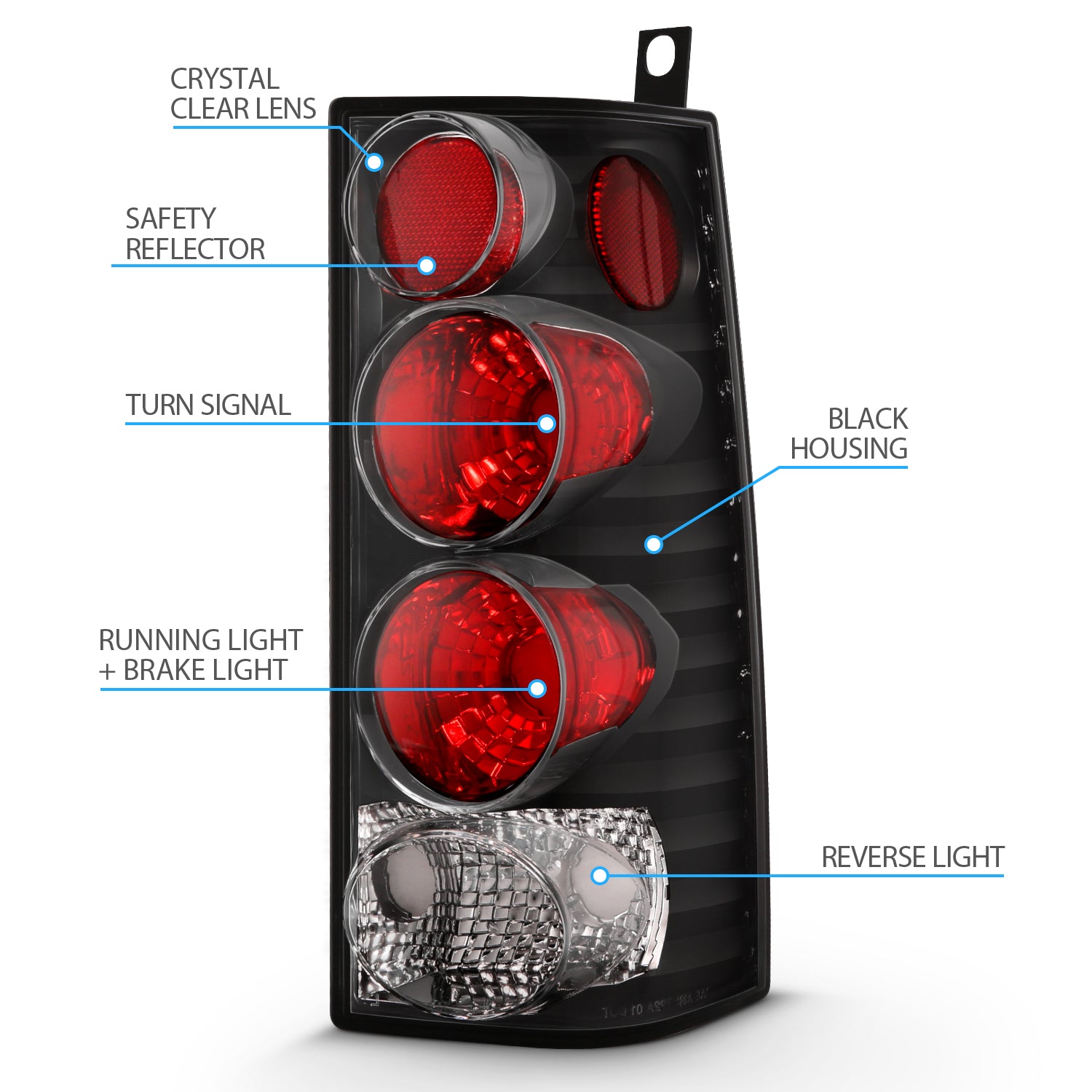 GMC SAVANA 96-02 TAIL LIGHTS BLACK