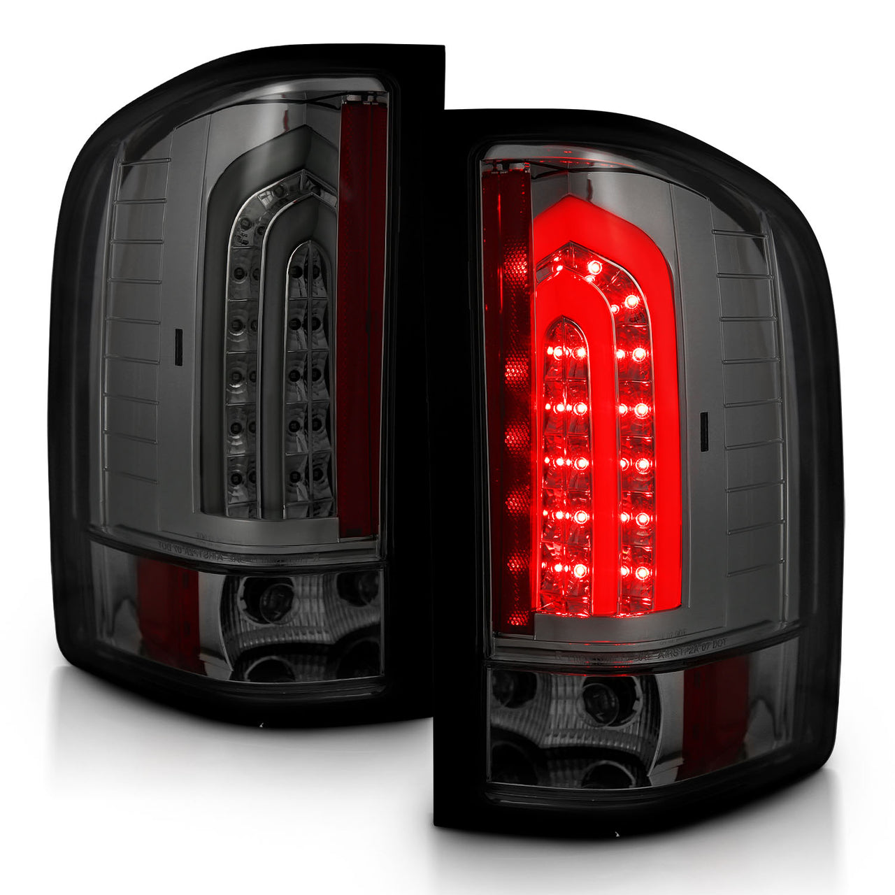 CHEVY SILVERADO 1500/2500/3500 07-10/HYBRID 09/GMC SIERRA 07-09 LED TAIL LIGHTS G2 SMOKE