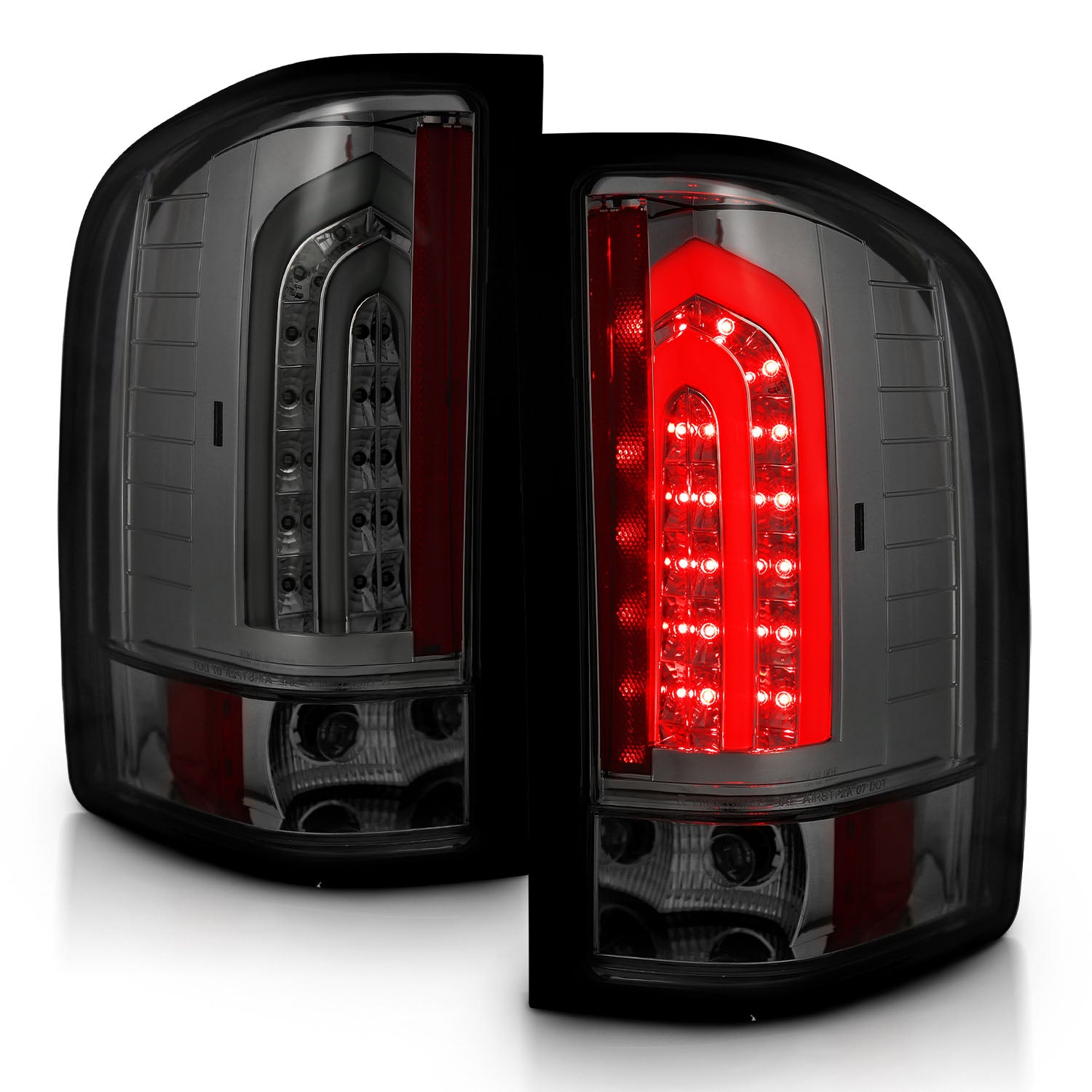 CHEVY SILVERADO 1500/2500/3500 07-10/HYBRID 09/GMC SIERRA 07-09 LED TAIL LIGHTS G2 SMOKE