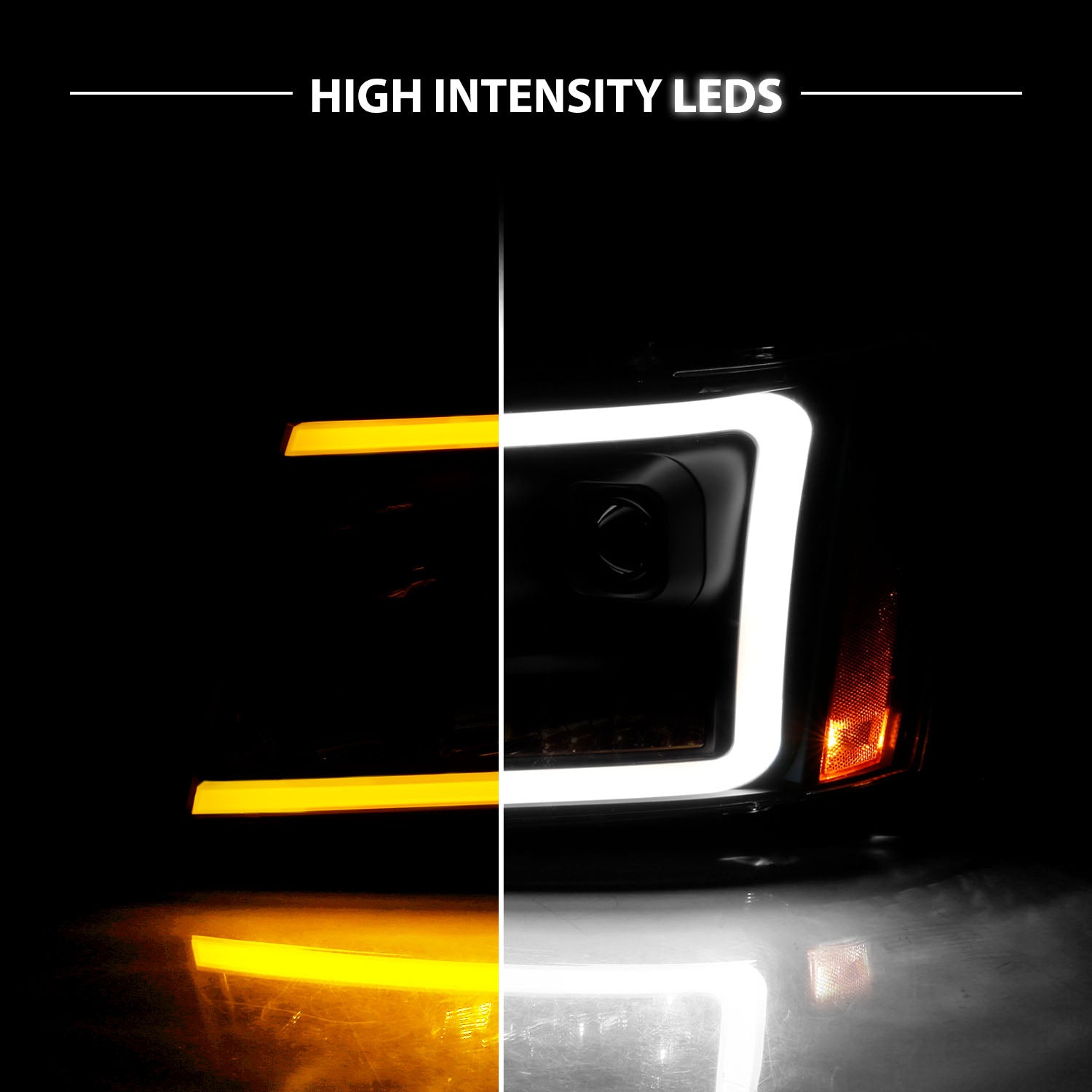 CHEVY TAHOE/SUBURBAN/AVALANCHE 07 PROJECTOR HEADLIGHTS G3 BLACK CLEAR AMBER