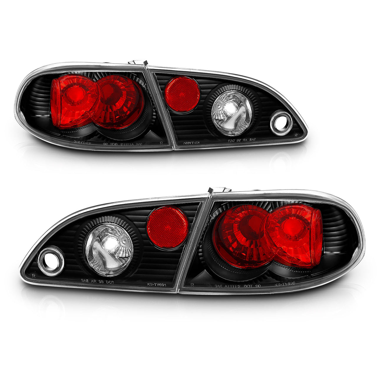 TOYOTA COROLLA 98-02 TAIL LIGHTS BLACK