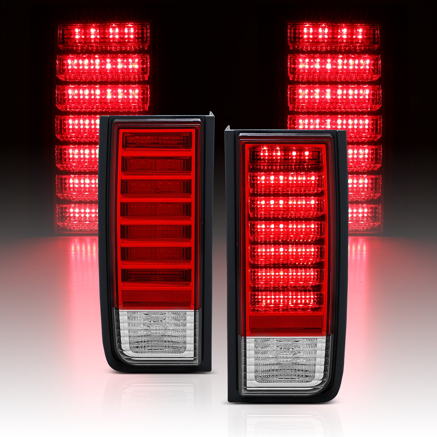 GMC HUMMER H2 SUV 03-09 LED TAIL LIGHTS RED/CLEAR