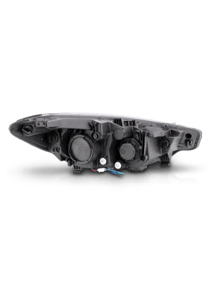 KIA FORTE 14-16 LED PLANK STYLE HEADLIGHTS BLACK (W/ FACTORY LED DRL)