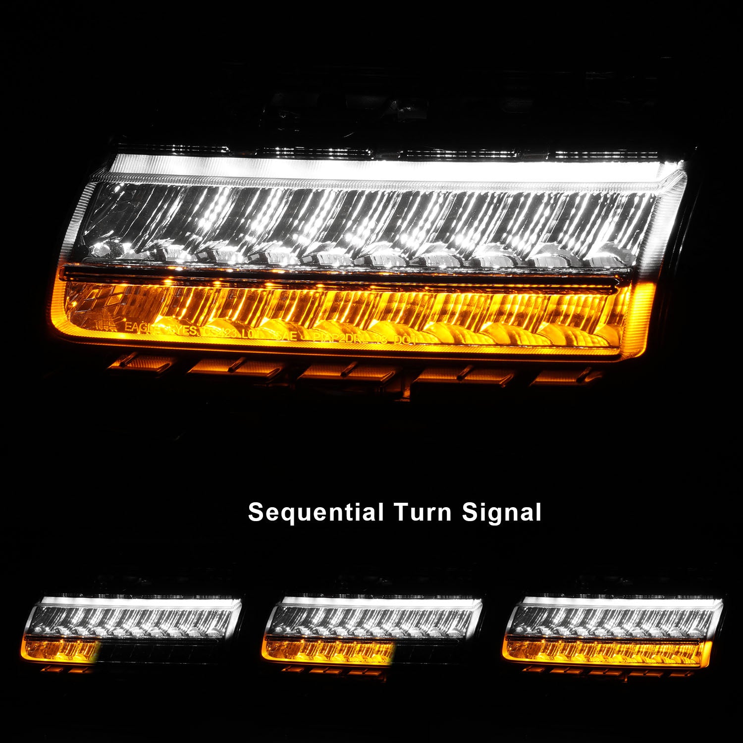 JEEP WRANGLER 10-21 LED SIDE MARKERS SMOKE LENS (SEQUENTIAL SIGNAL) (FOR LOW CONFIGURED)
