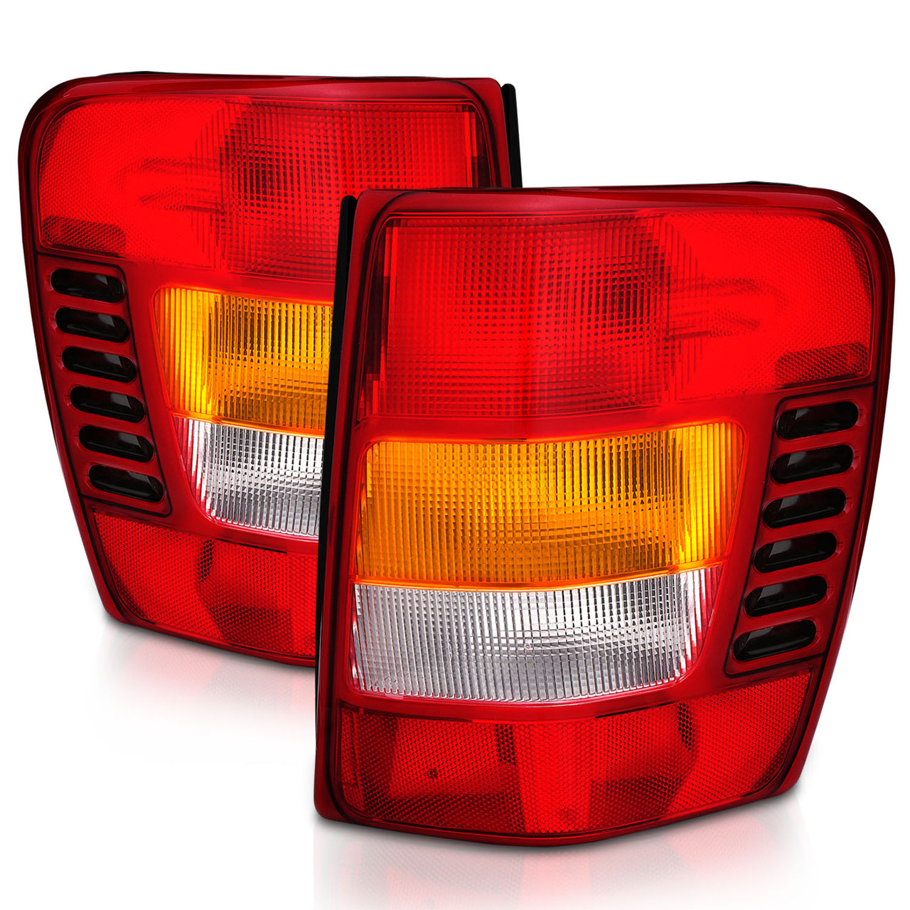 JEEP GRAND CHEROKEE 99-03 TAIL LIGHTS RED/CLEAR (OE REPLACEMENT)
