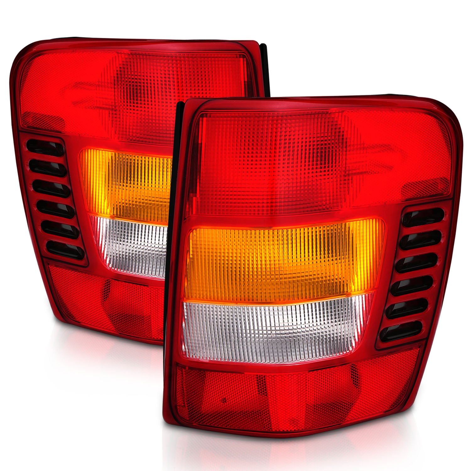 JEEP GRAND CHEROKEE 99-03 TAIL LIGHTS RED/CLEAR (OE REPLACEMENT)