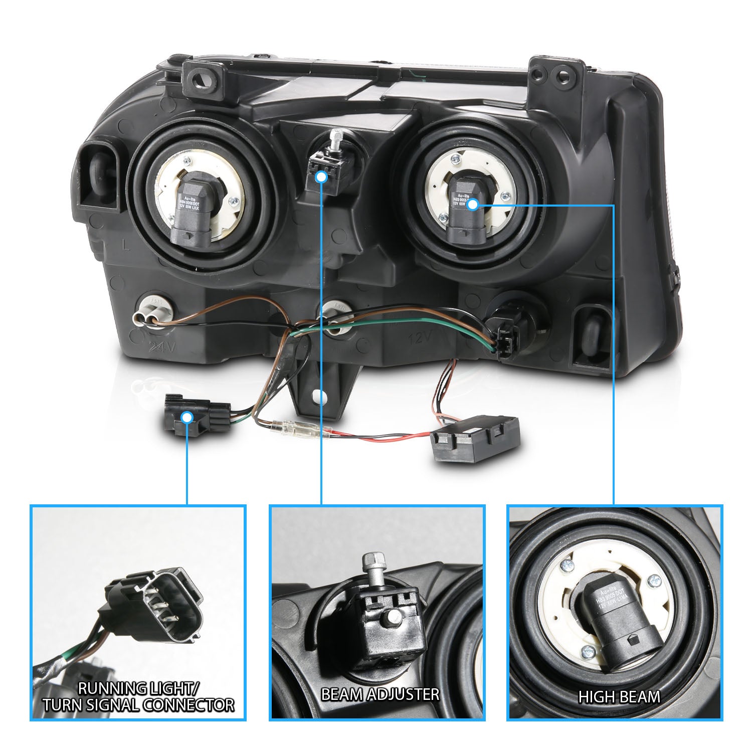 CHRYSLER 300 05-UP H.L HALO BLACK (SUPER WHITE)